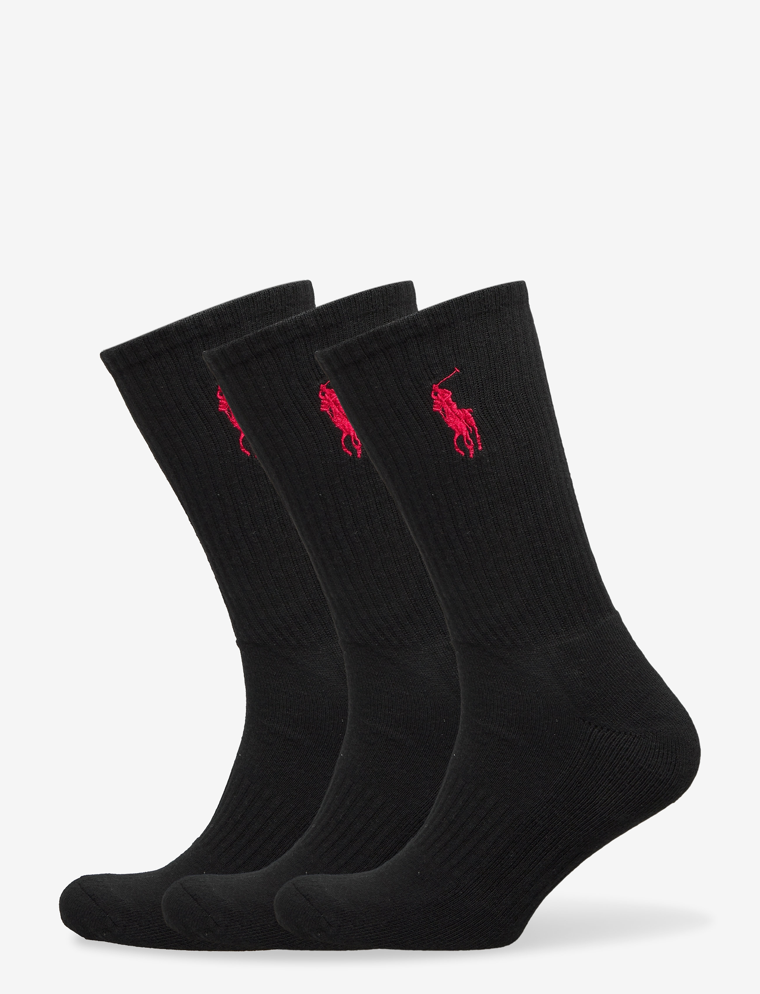 Polo Ralph Lauren Big Pony Crew Sock 3-Pack, Mænd, Crew Socks, Sort, Str: ONE SIZE