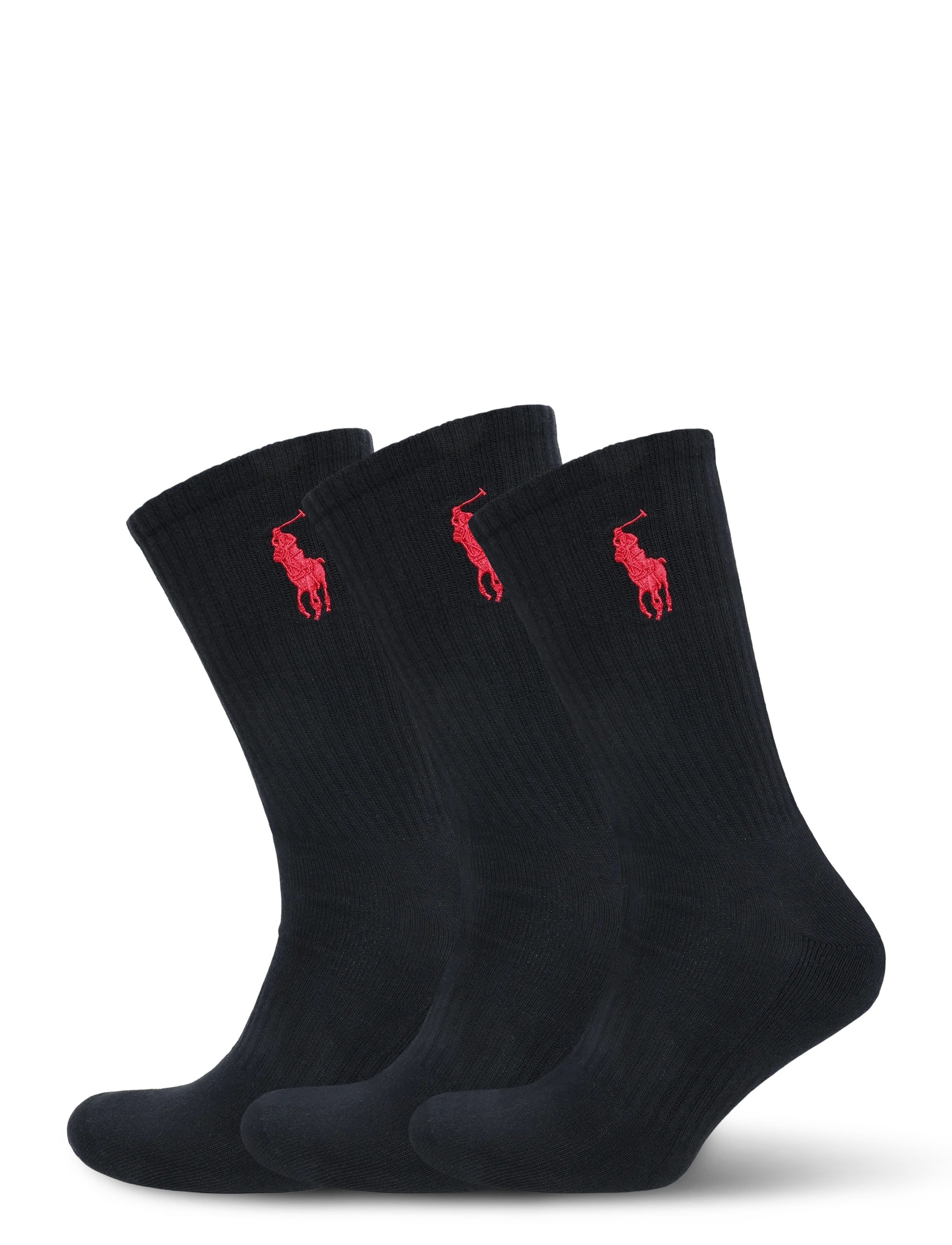 Polo Ralph Lauren COTTON-EMBROIDBIGPP-CRW-3PK - Socken - BLACK / black