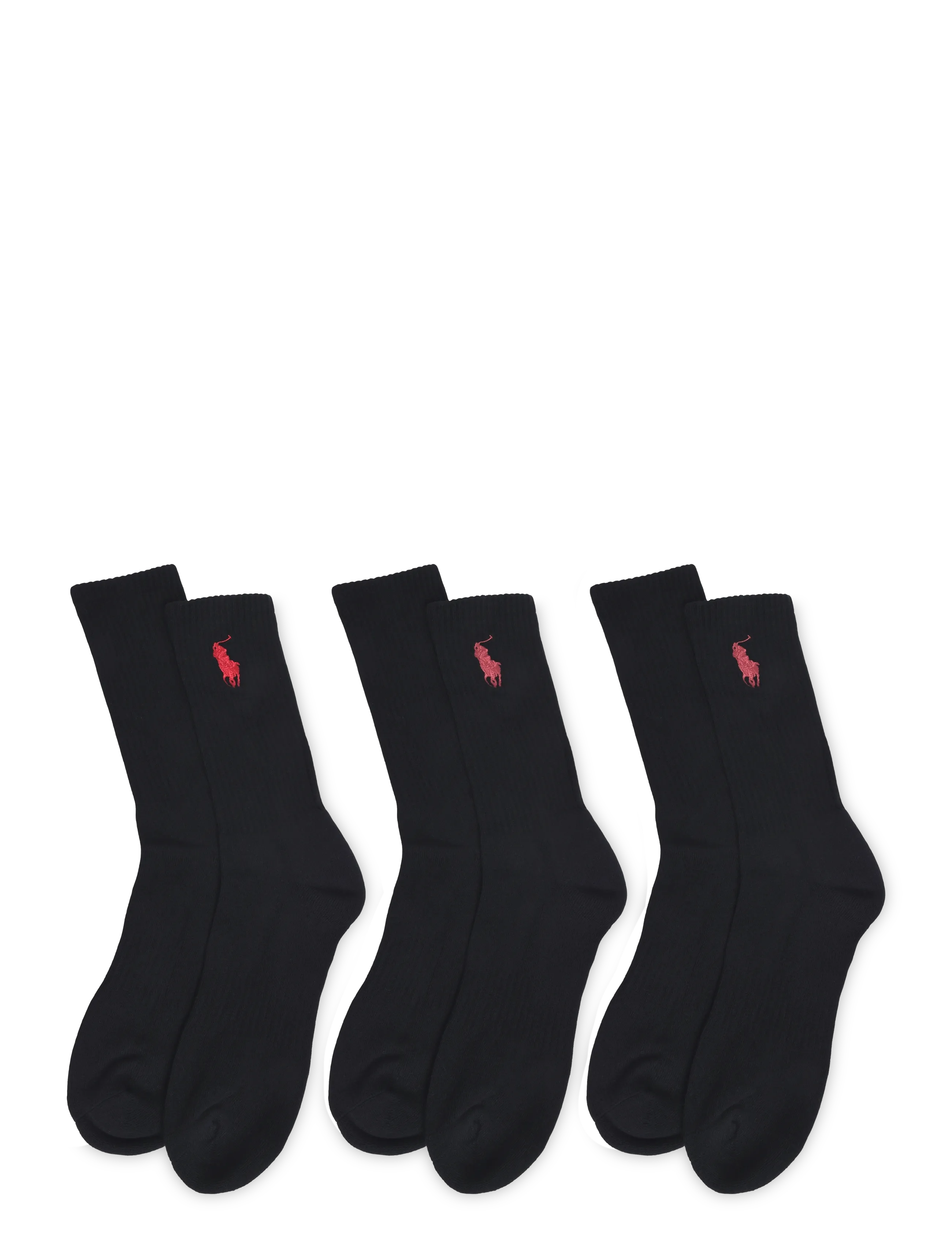 Polo Ralph Lauren - COTTON-EMBROIDBIGPP-CRW-3PK - tennissocken - black - 1