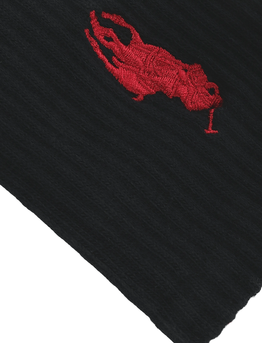 Polo Ralph Lauren - COTTON-EMBROIDBIGPP-CRW-3PK - crew socks - black - 2