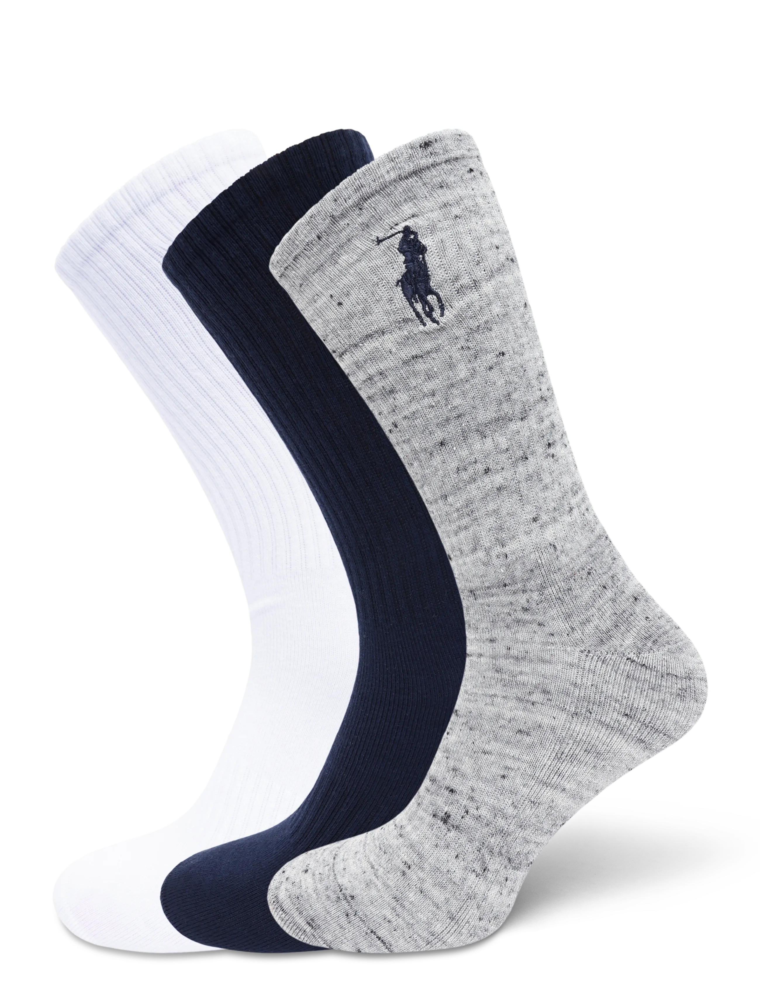 Polo Ralph Lauren COTTON-EMBROIDBIGPP-CRW-3PK - Skarpetki w wielopaku - NAVY ASSORTED / navy