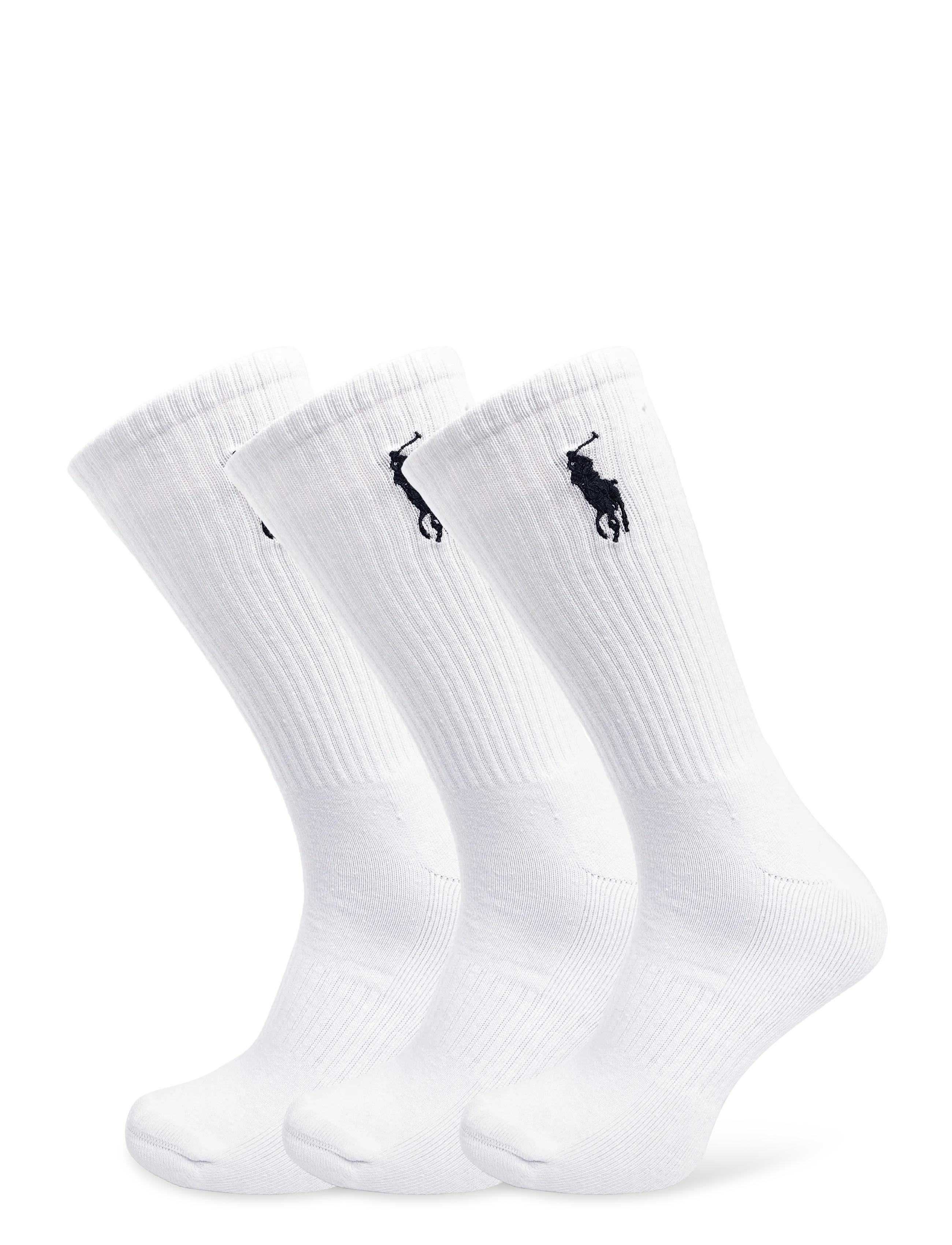 Polo Ralph Lauren COTTON-EMBROIDBIGPP-CRW-3PK - Skarpetki w wielopaku - WHITE / white
