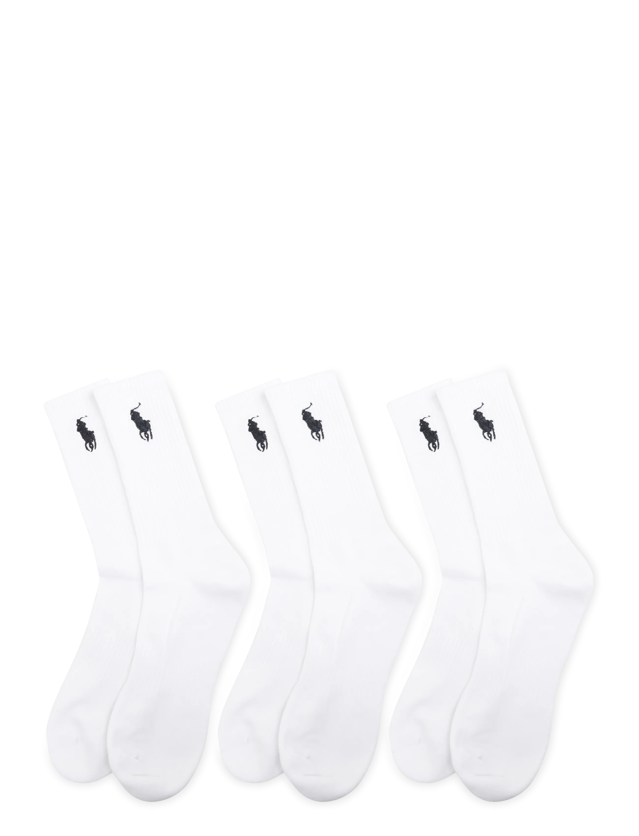 Polo Ralph Lauren - COTTON-EMBROIDBIGPP-CRW-3PK - sokker - white - 1