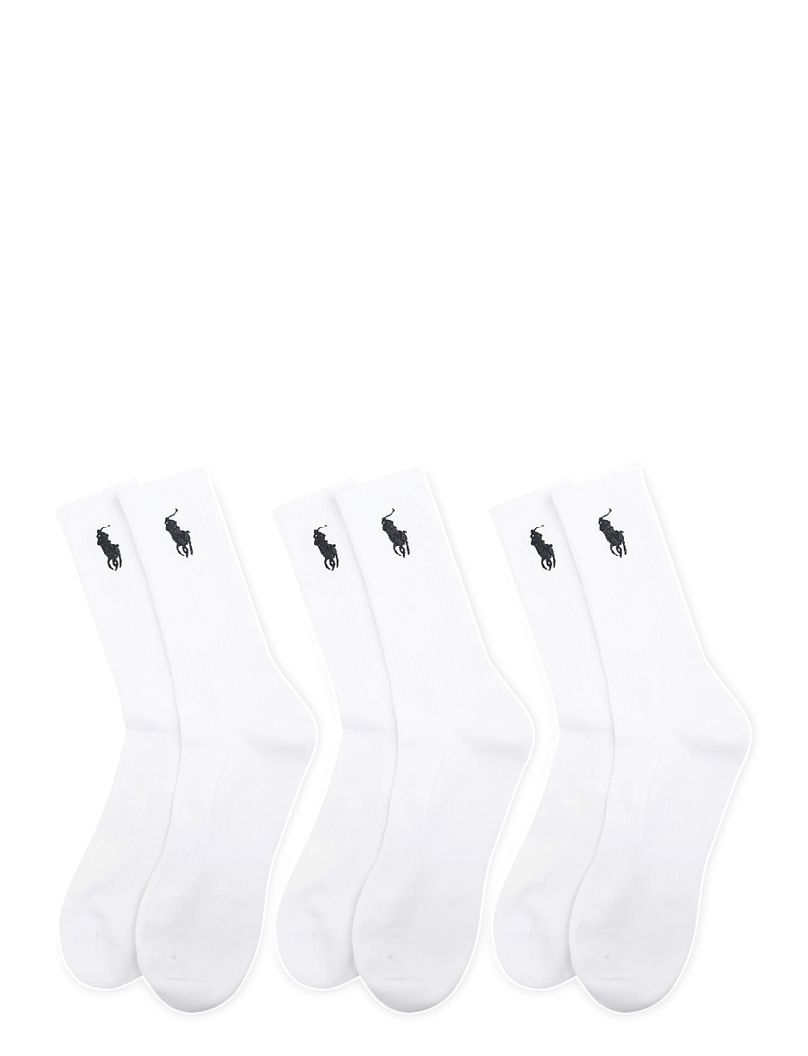 Polo Ralph Lauren - COTTON-EMBROIDBIGPP-CRW-3PK - sokker - white - 1