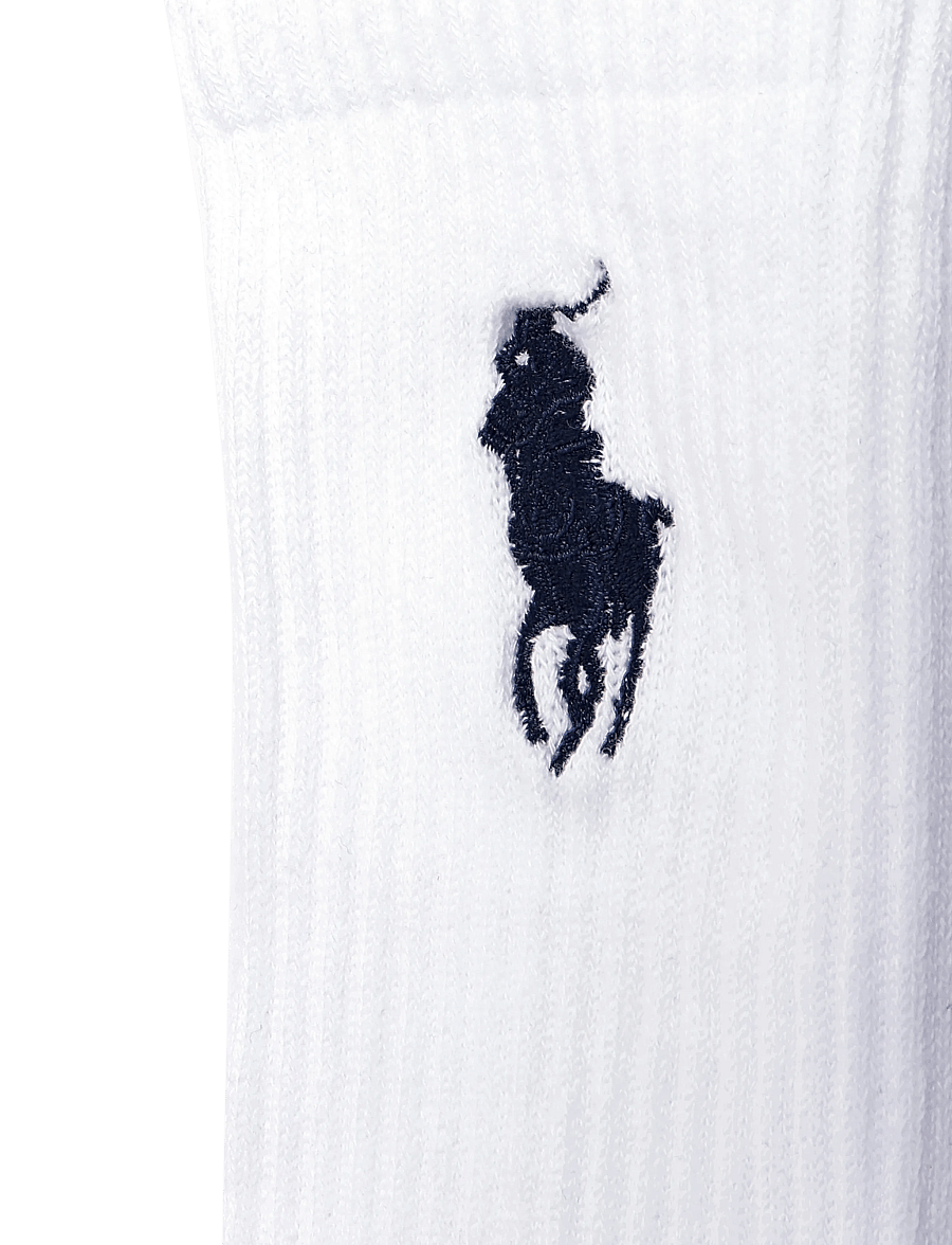 Polo Ralph Lauren - COTTON-EMBROIDBIGPP-CRW-3PK - sokker - white - 2