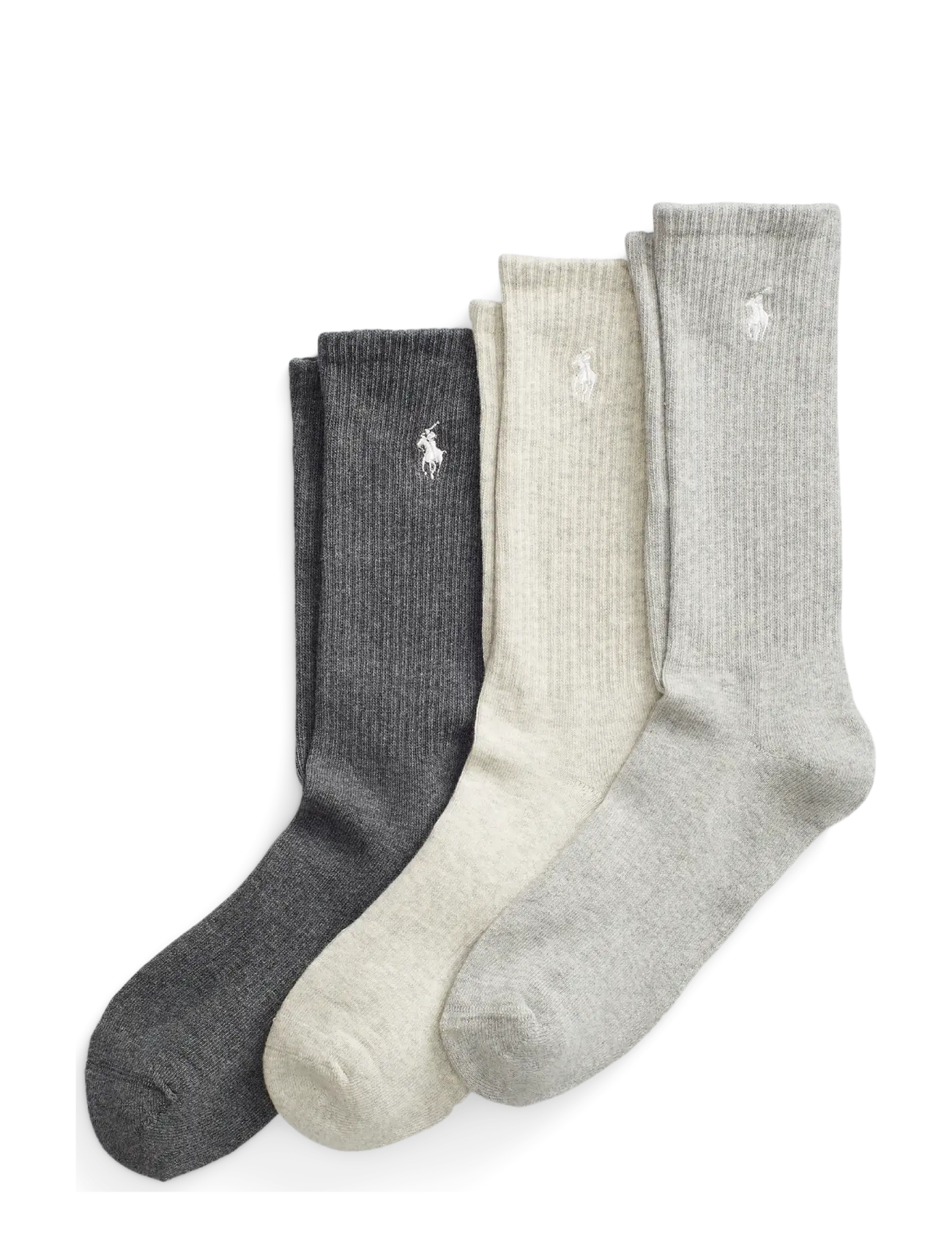 Polo Ralph Lauren Cotton-Blend Crew Sock 3-Pack, One Size, Grey, Sokker > Almindelige Sokker, Herre