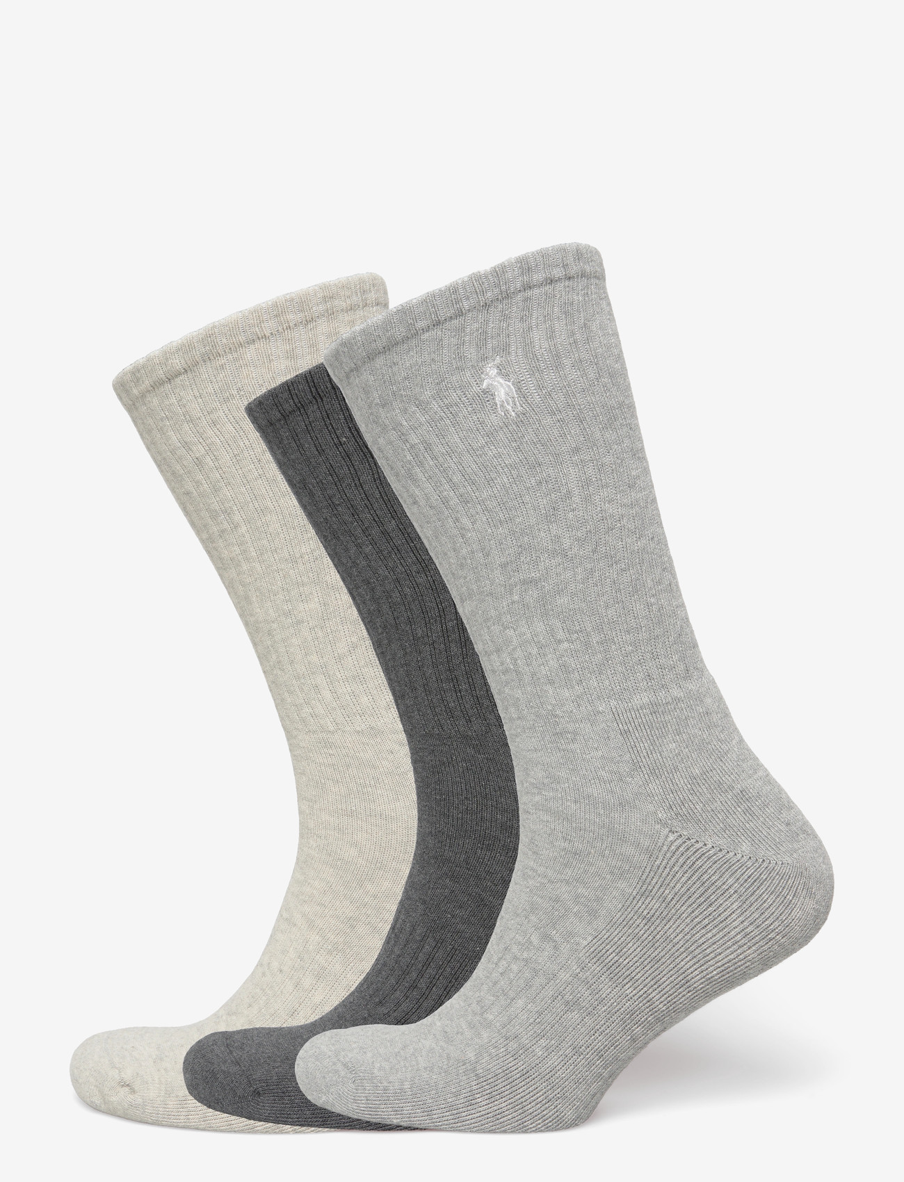 Polo Ralph Lauren - Cotton-Blend Crew Sock 3-Pack - vanliga strumpor - 3pk and htr/lt sp - 0
