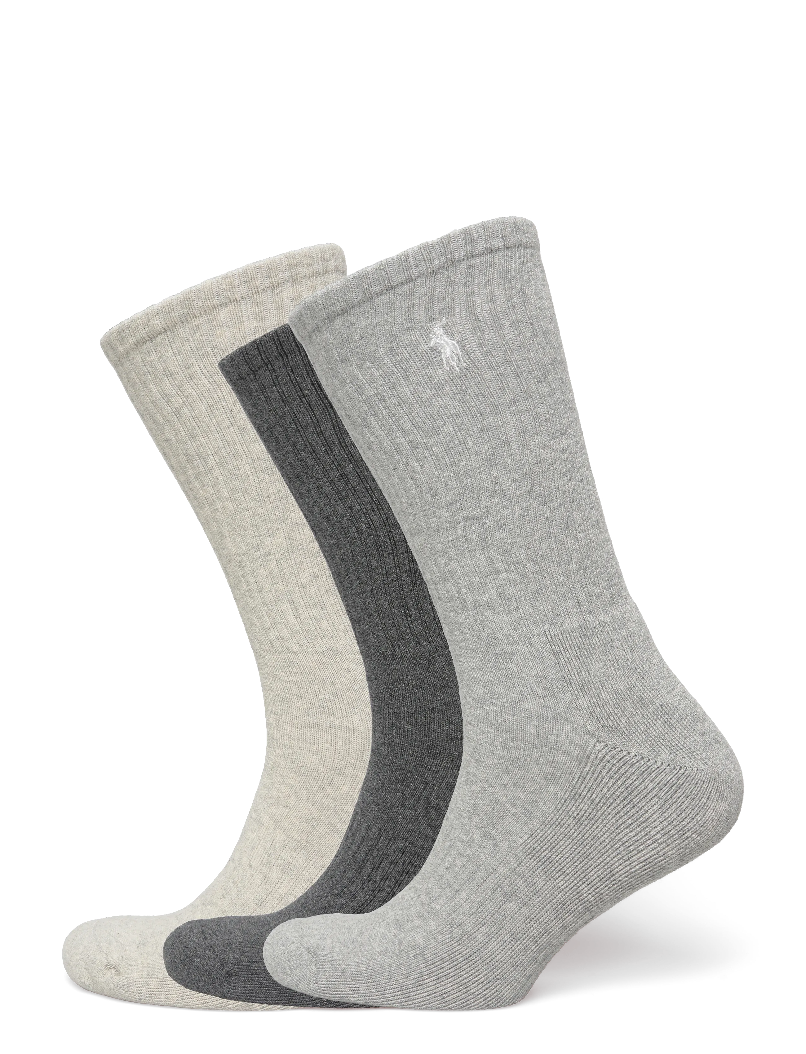 Polo Ralph Lauren Cotton-Blend Crew Sock 3-Pack - Strømper - 3PK AND HTR/LT SP / grey