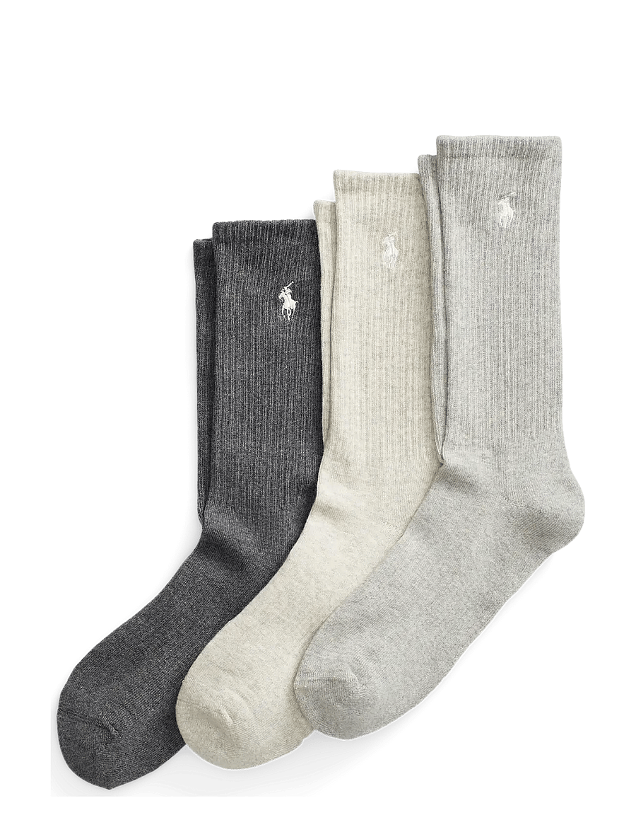 Polo Ralph Lauren - Cotton-Blend Crew Sock 3-Pack - sokker - 3pk and htr/lt sp - 0