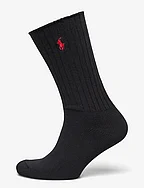 Cotton-Blend Crew Socks - BLACK RED PP