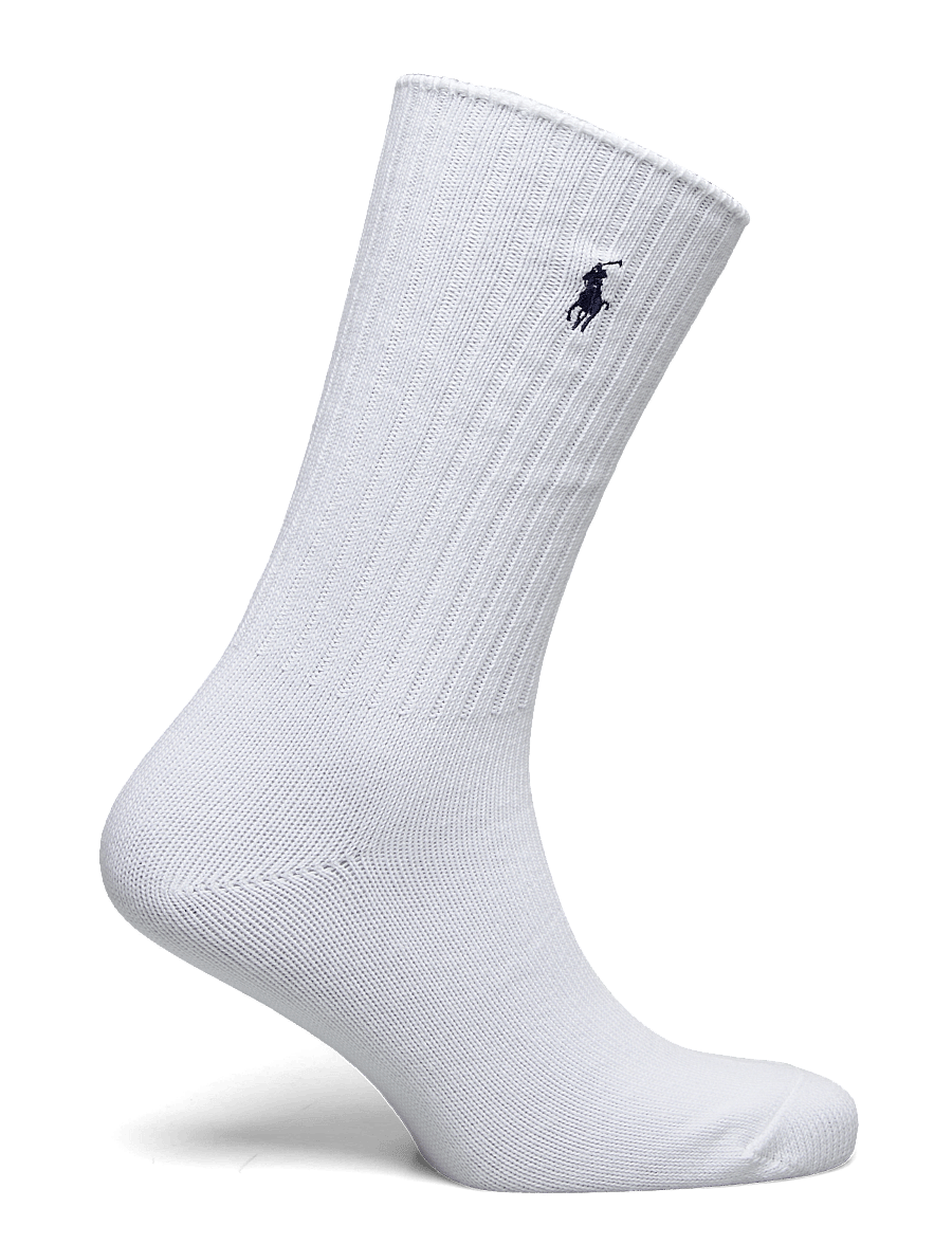 Polo Ralph Lauren - Cotton-Blend Crew Socks - sokker - white navy pp - 1