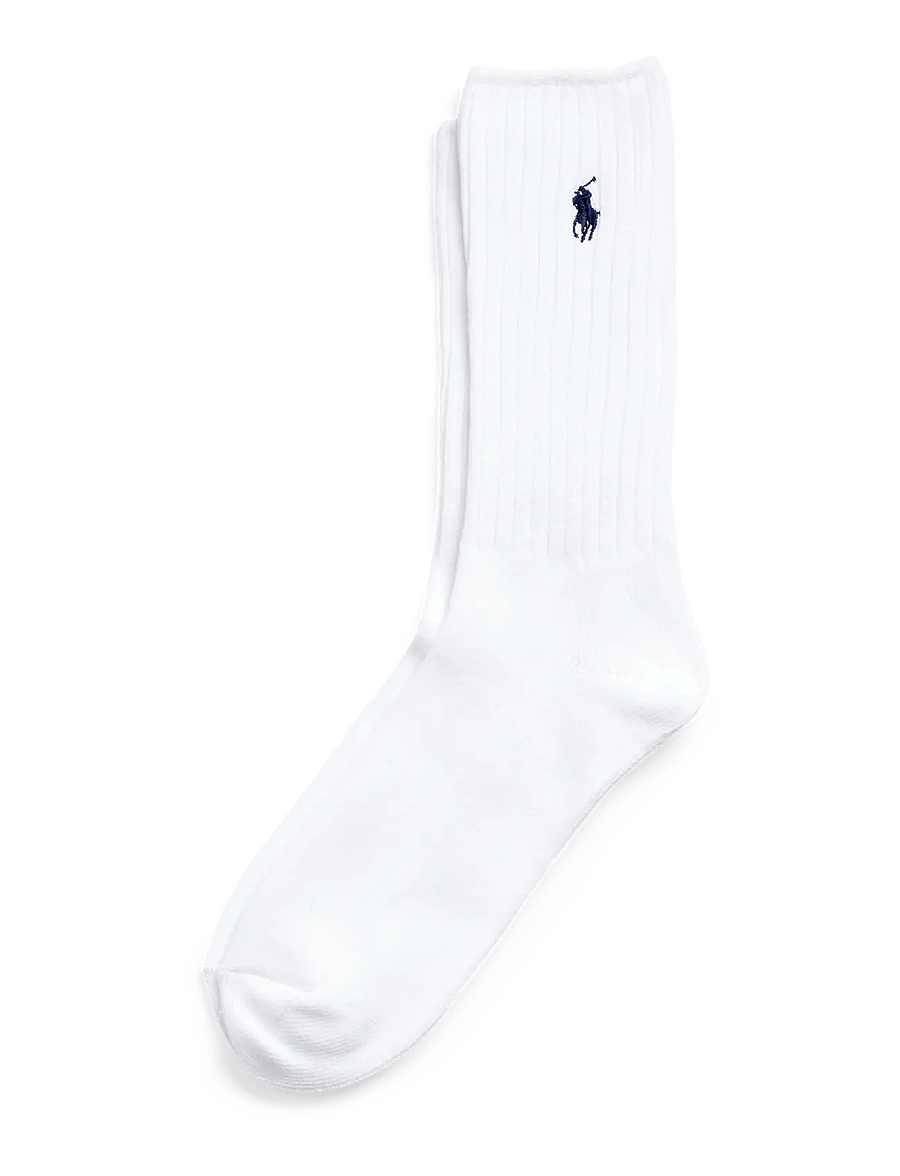 Polo Ralph Lauren - Cotton-Blend Crew Socks - sokker - white navy pp - 2