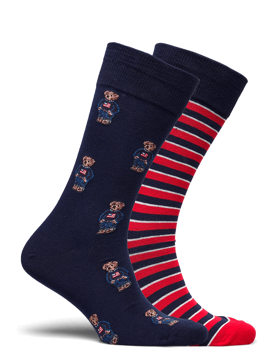 Polo Ralph Lauren - Polo Bear Trouser Sock 2-Pack - tennissocken - 2pk navy bear/str - 1