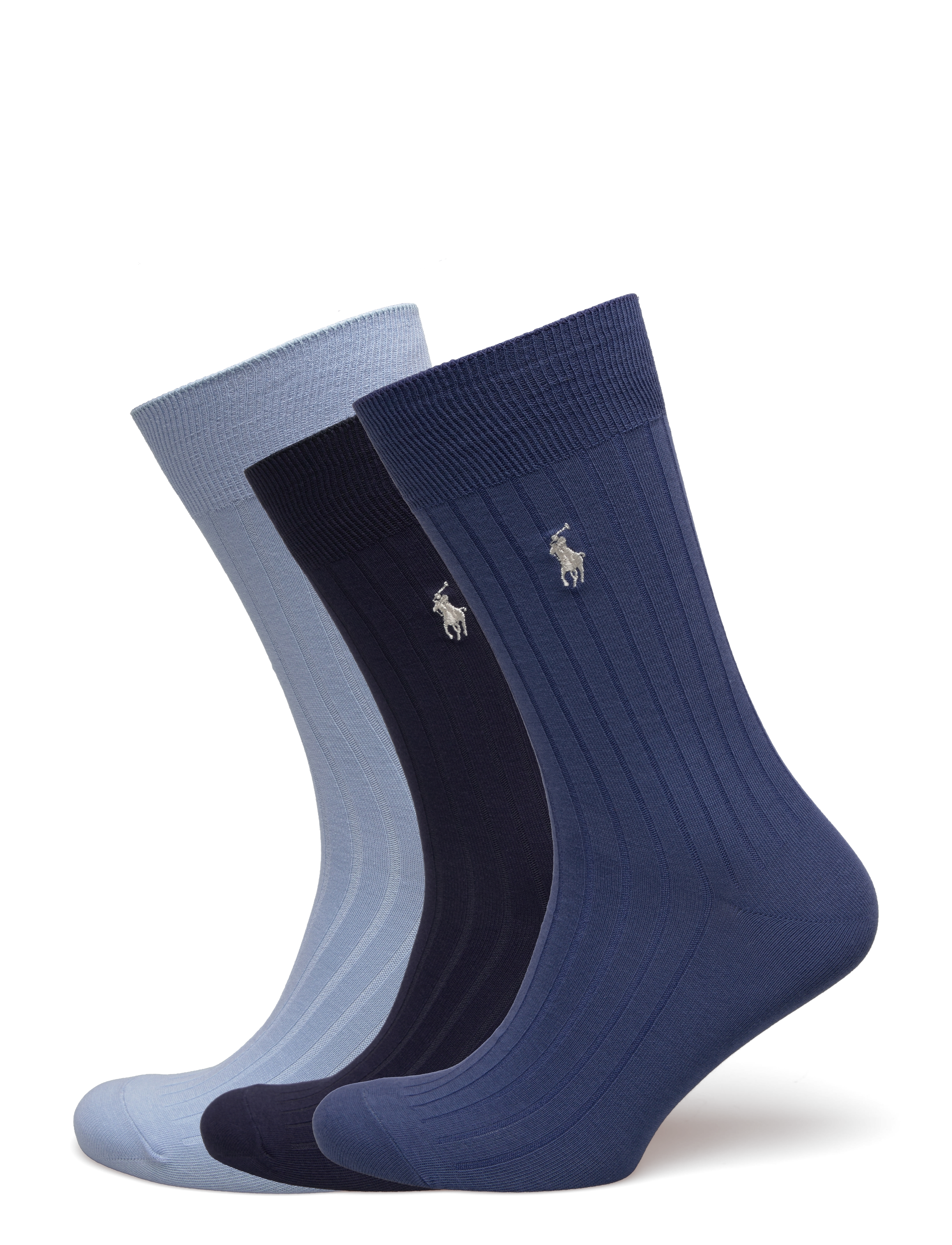 Polo Ralph Lauren Ribbed Cotton-Blend Trouser Sock 3-Pack - Undertøj - 3PK BLUE ASSORTED / blue