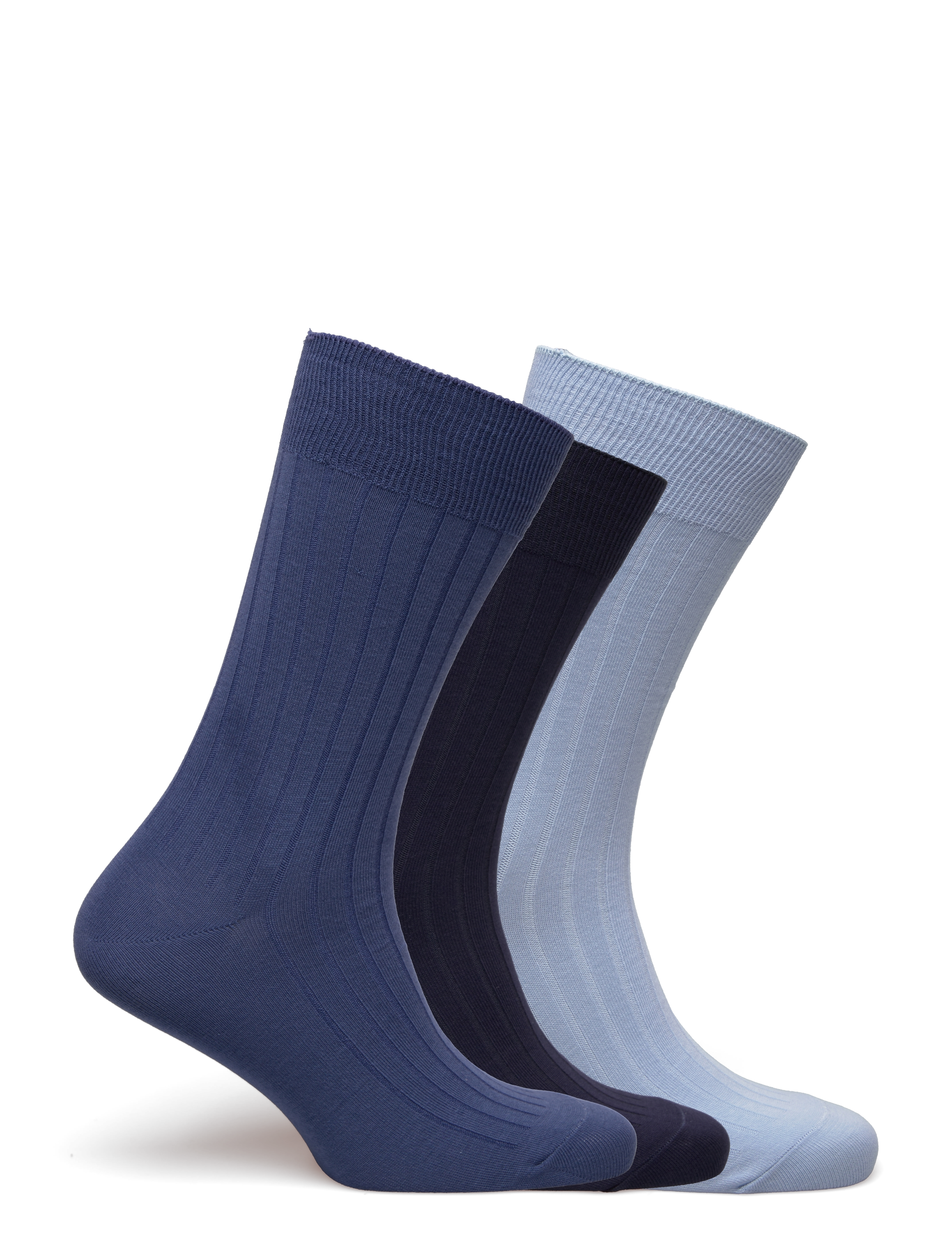 Polo Ralph Lauren - Ribbed Cotton-Blend Trouser Sock 3-Pack - klassikalised sokid - 3pk blue assorted - 1