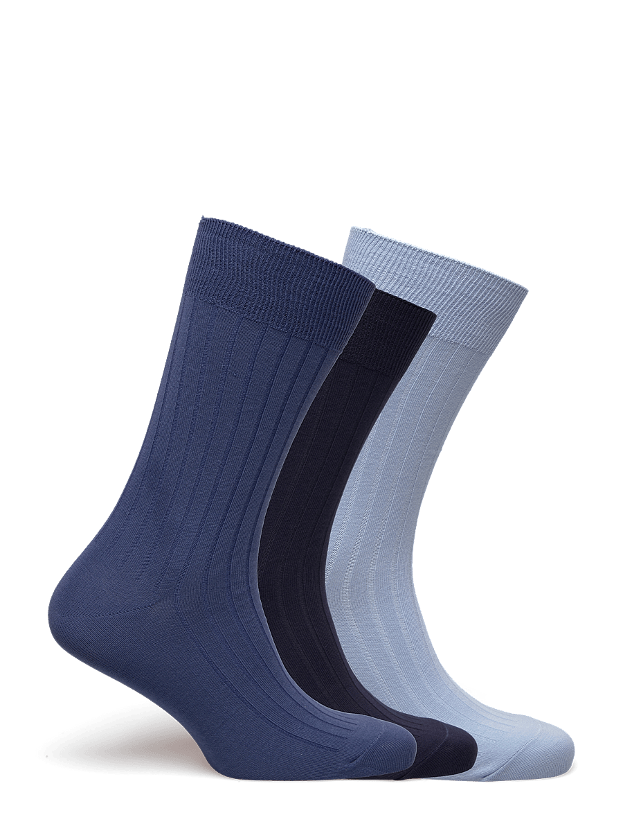 Polo Ralph Lauren - Ribbed Cotton-Blend Trouser Sock 3-Pack - tennissocken - 3pk blue assorted - 1