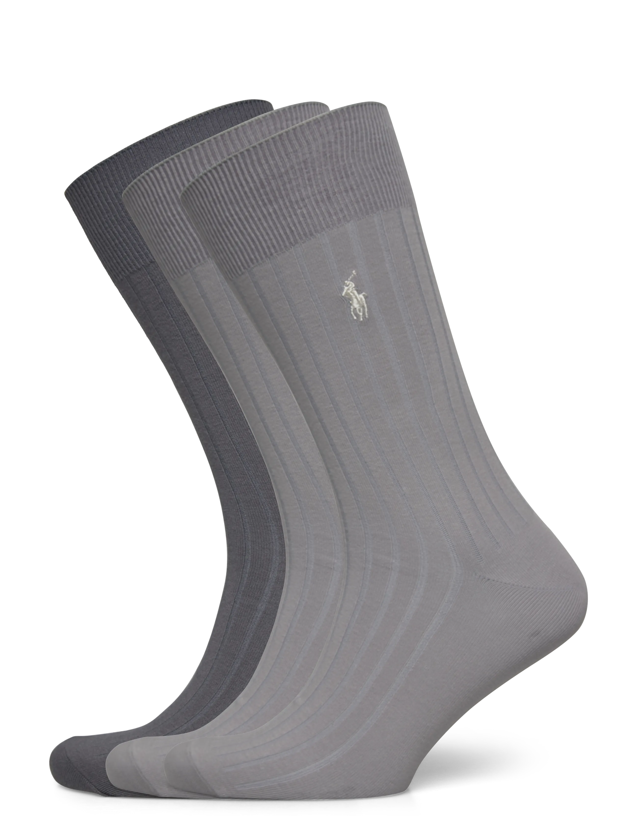 Polo Ralph Lauren Ribbed Cotton-Blend Trouser Sock 3-Pack - Strømper - 3PK GREY ASSORTED / grey