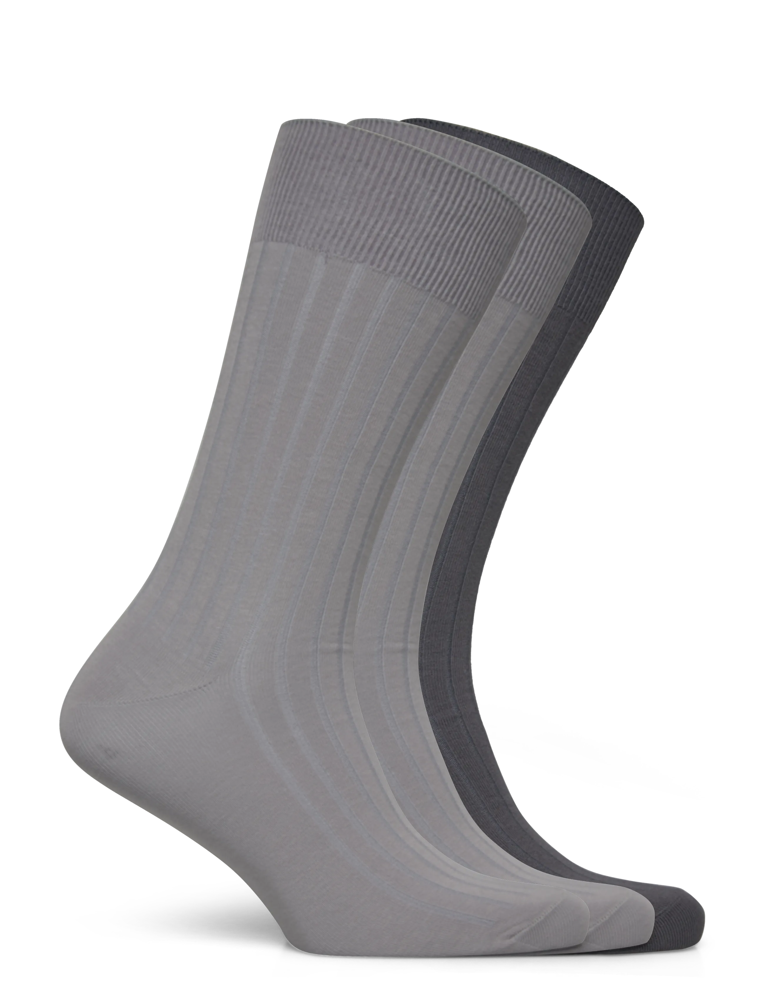 Polo Ralph Lauren - Ribbed Cotton-Blend Trouser Sock 3-Pack - crew-socken - 3pk grey assorted - 1