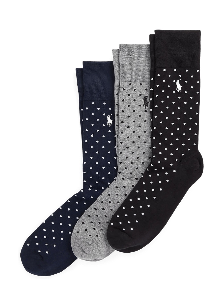 Polo Ralph Lauren - Polka-Dot Trouser Sock 3-Pack - sokker - navy - 0