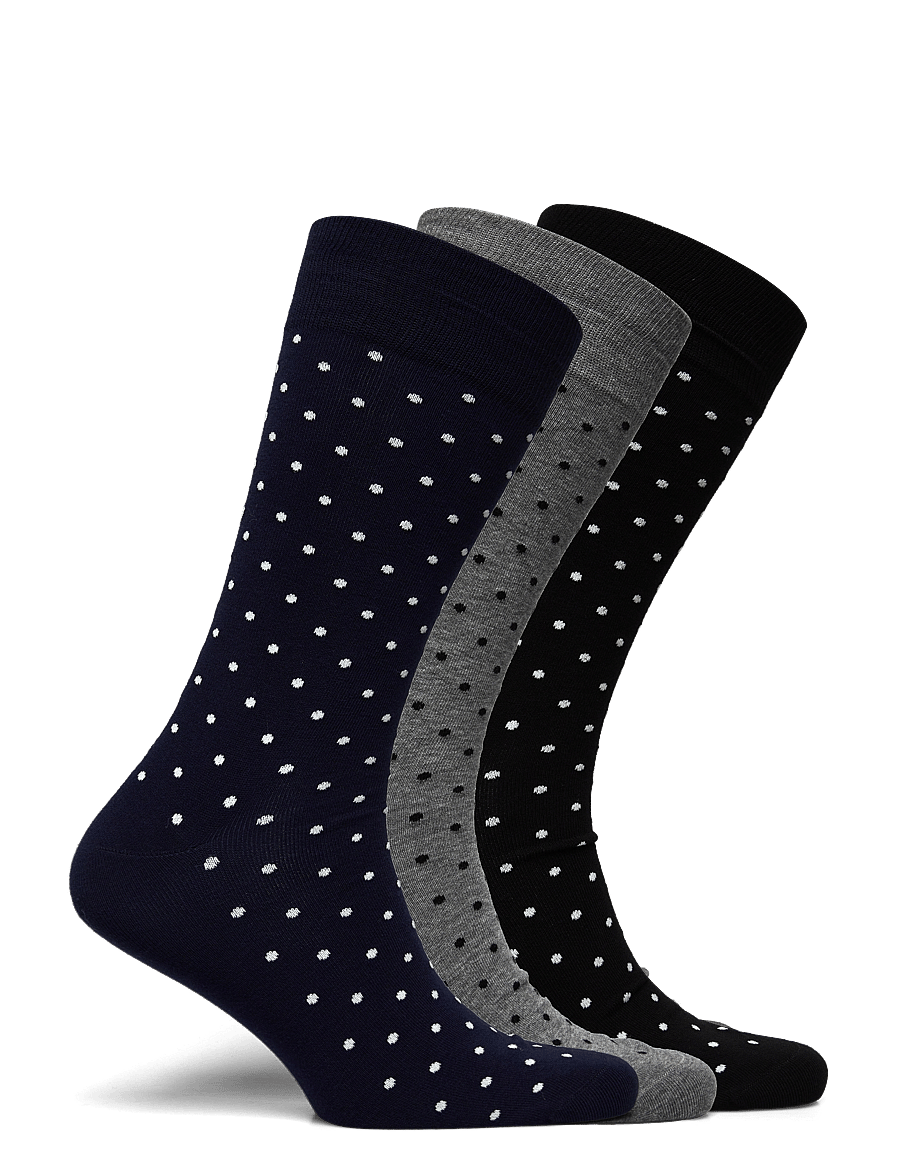 Polo Ralph Lauren - Polka-Dot Trouser Sock 3-Pack - sokker - navy - 1