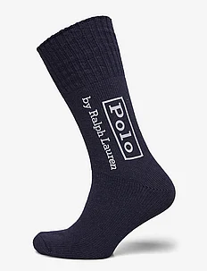Logo Cotton-Blend Crew Socks, Polo Ralph Lauren Underwear