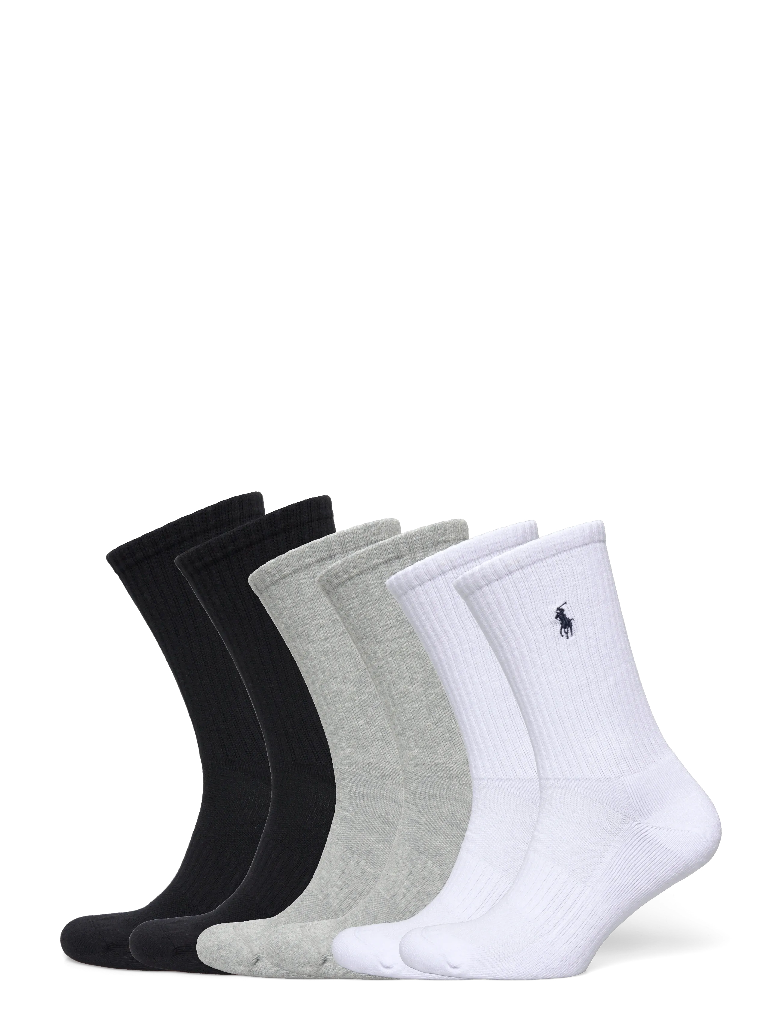 Polo Ralph Lauren Cotton-Blend Crew Sock 6-Pack - Nyheter - GREY ASSORTED / multi