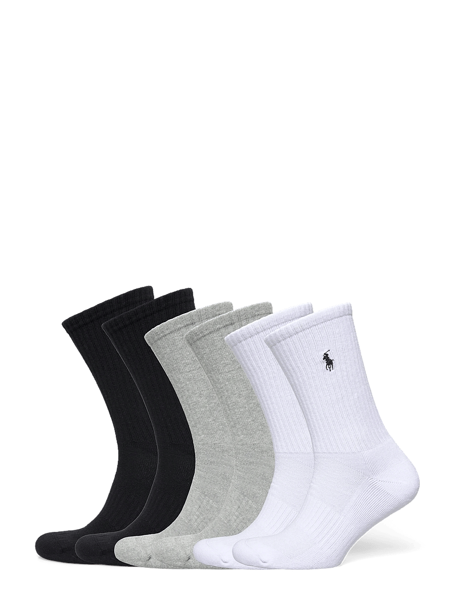 Polo Ralph Lauren - Cotton-Blend Crew Sock 6-Pack - sokker - grey assorted - 0