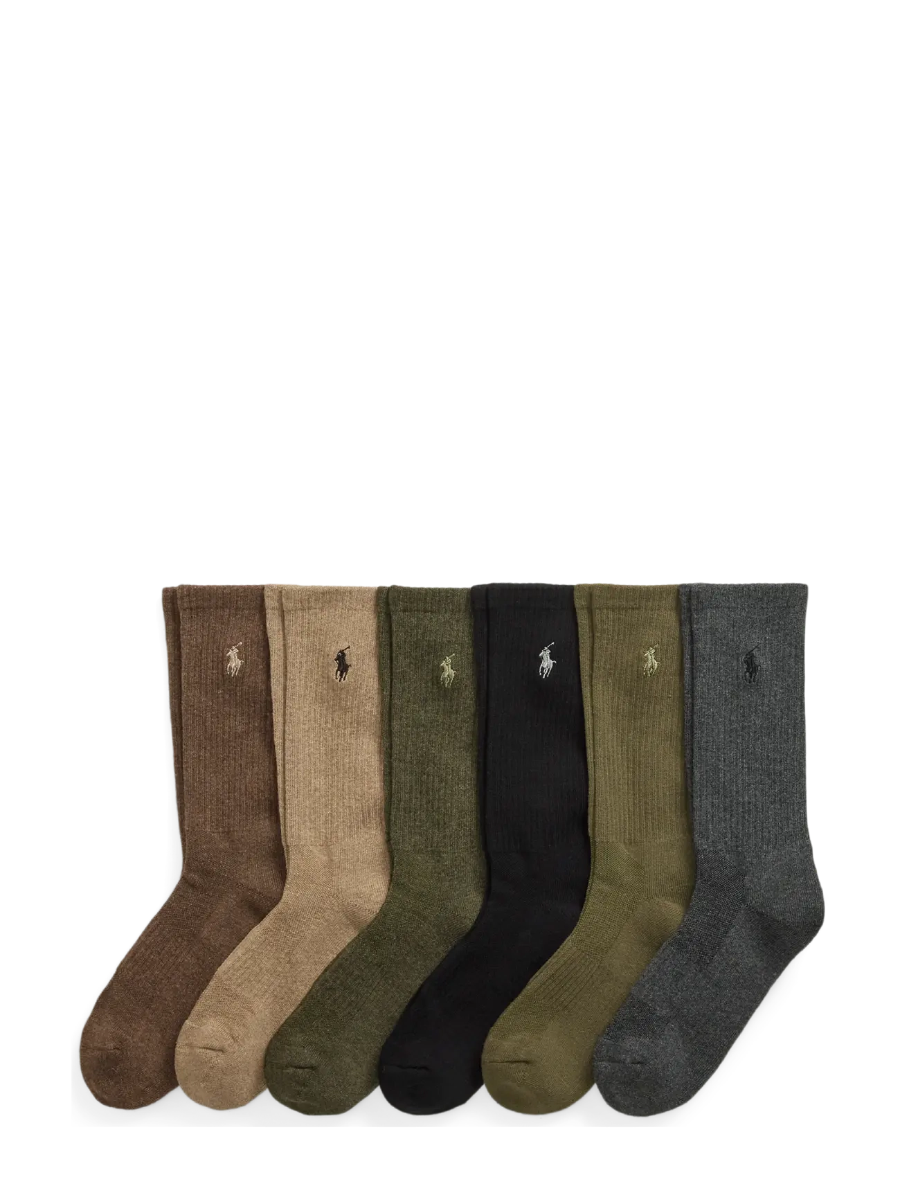 Polo Ralph Lauren Cotton-Blend Crew Sock 6-Pack - Tennissocken - BROWN ASSORTED / brown