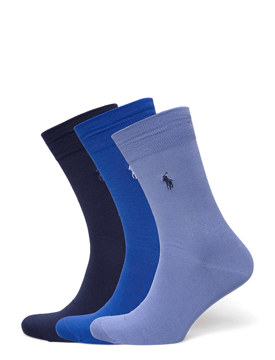 Polo Ralph Lauren - Cotton-Blend Trouser Sock 3-Pack - klasiskās zeķes - blue/navy/royal - 0