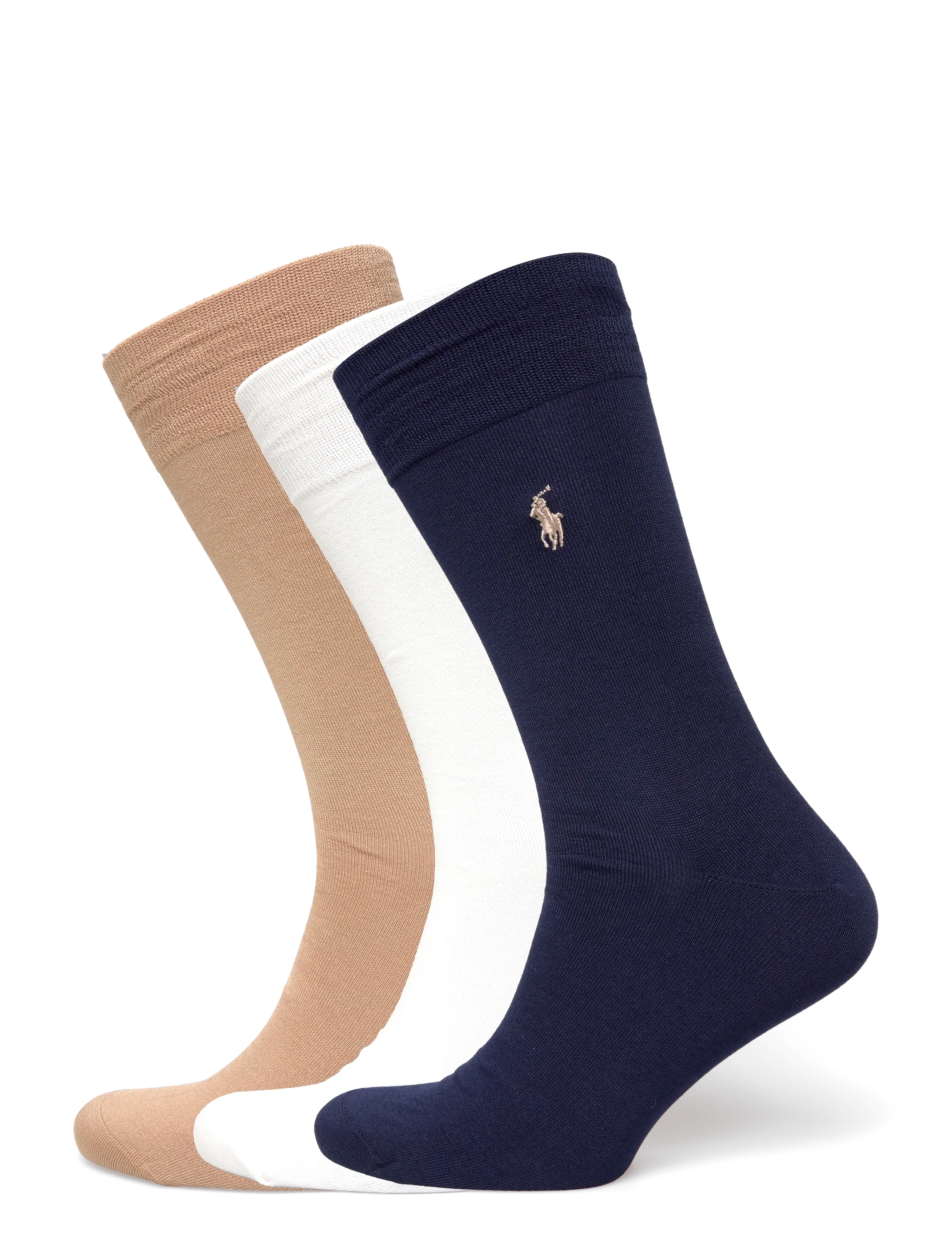 Polo Ralph Lauren Cotton-Blend Trouser Sock 3-Pack - Multipack strumpor - INVORY/NAVY/CAMEL / white