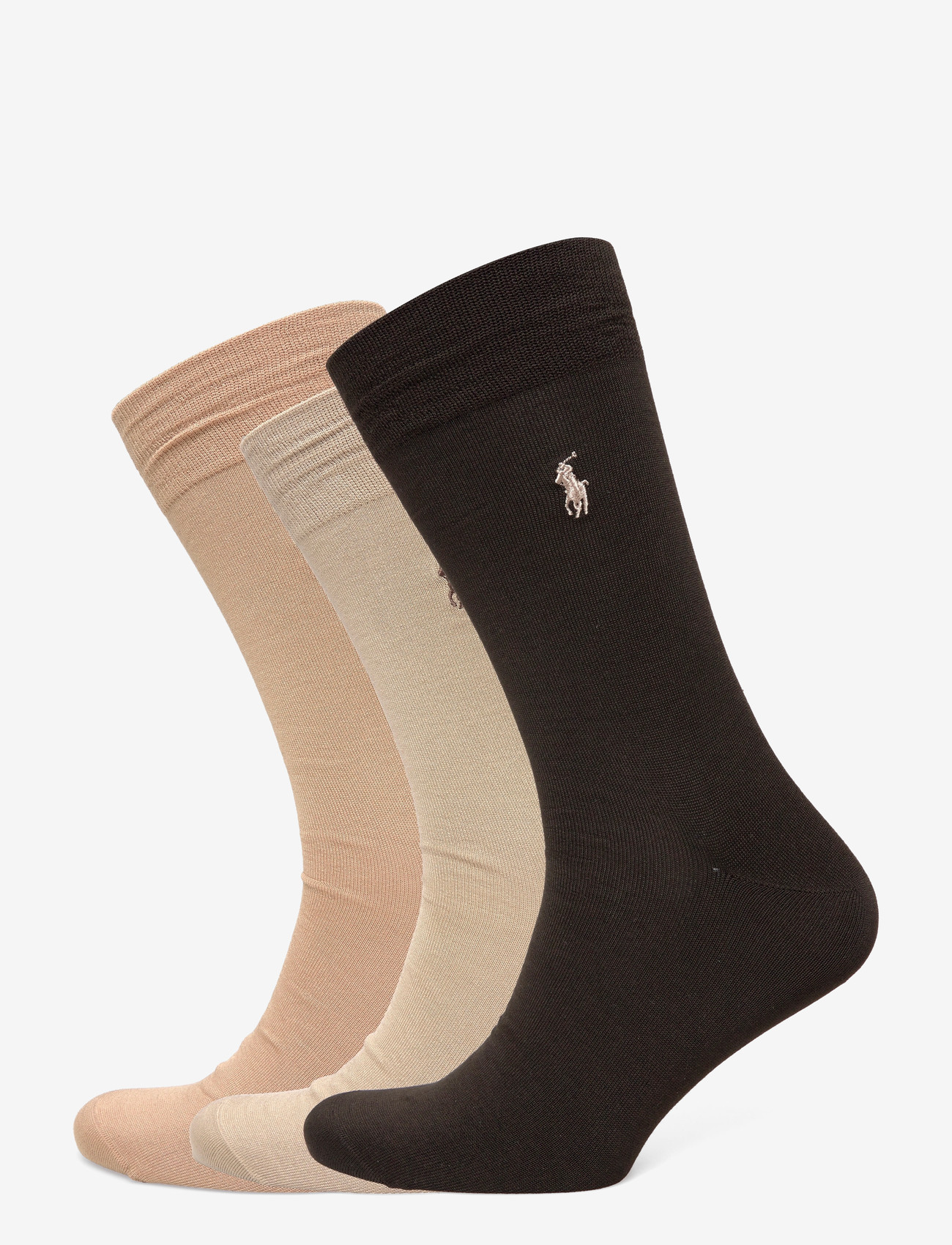 Polo Ralph Lauren - Cotton-Blend Trouser Sock 3-Pack - crew-socken - stone/brown/camel - 0