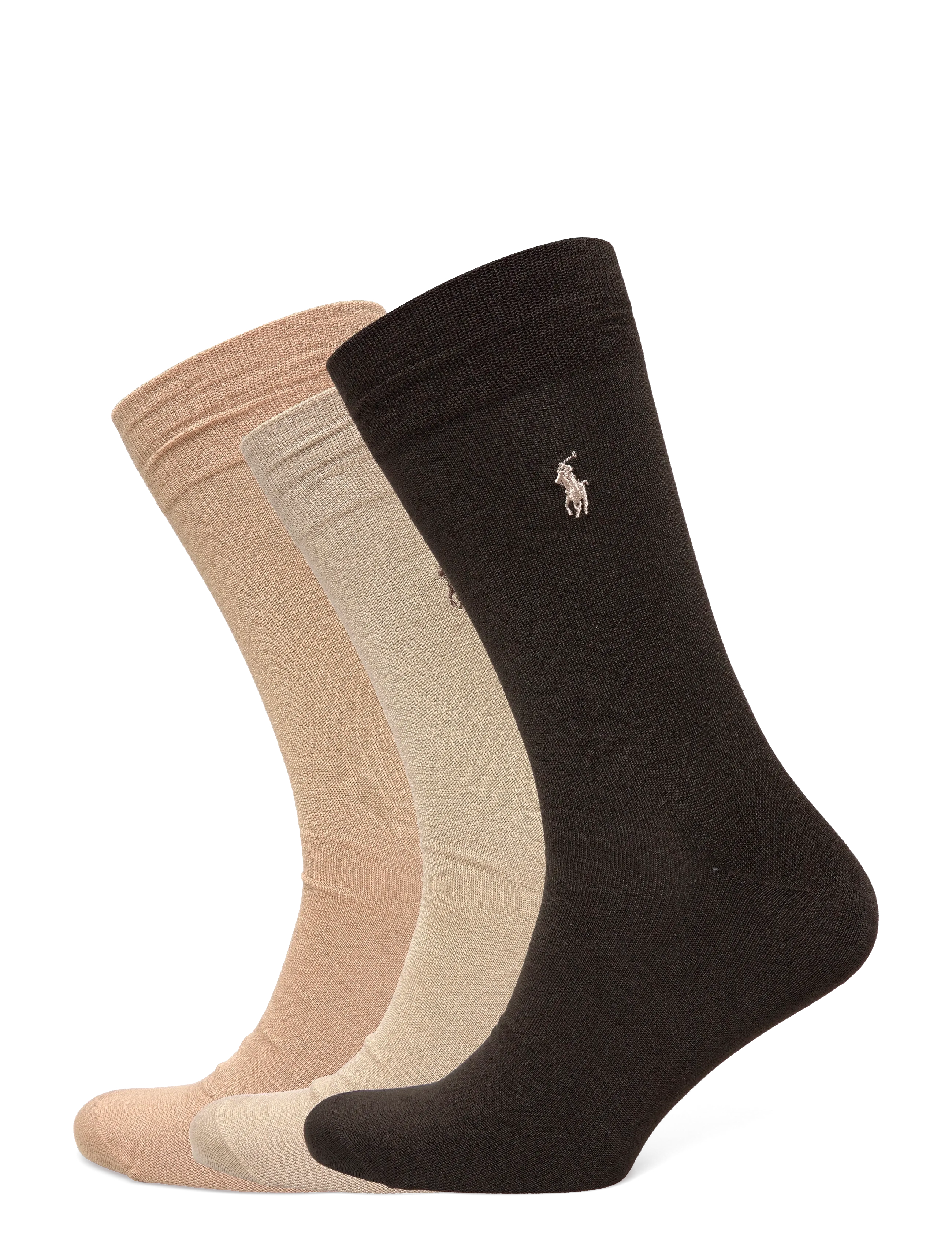 Cotton-Blend Trouser Sock 3-Pack - STONE/BROWN/CAMEL