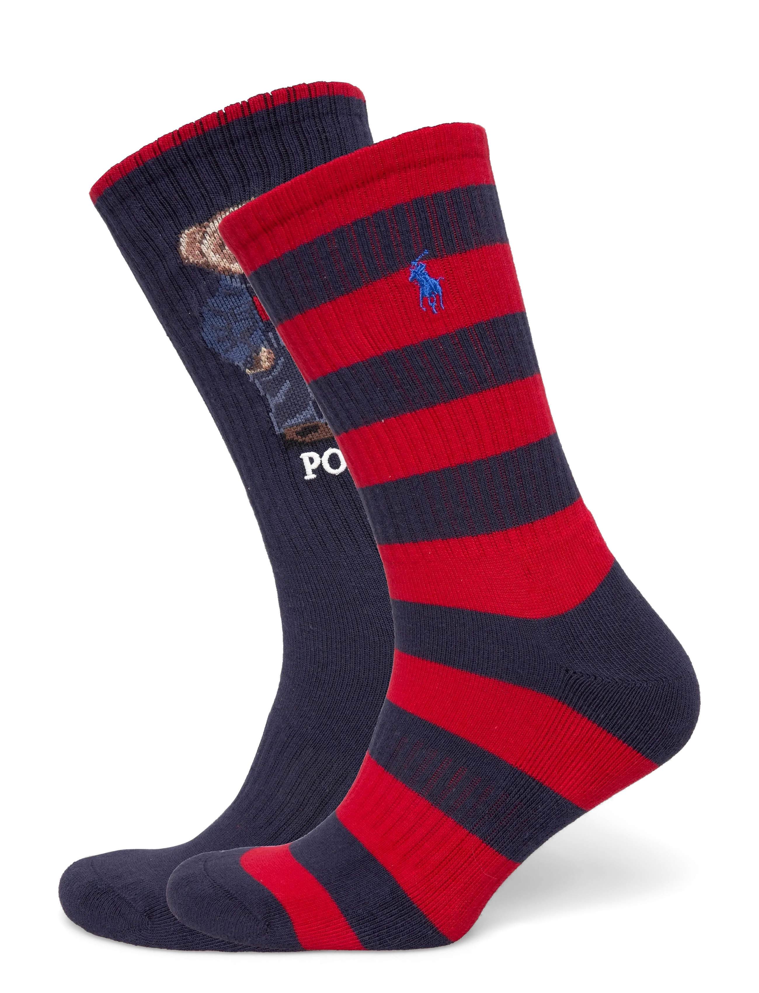 Polo Ralph Lauren BCI COTTON-DNM TRTLNCK-CRW-2PK - Strømper - NAVY/WHITE / red