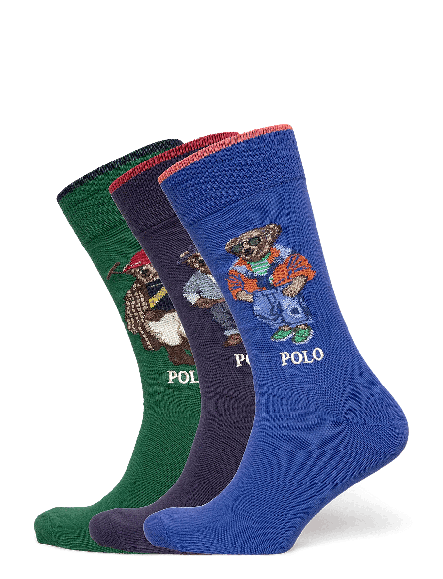 Polo Ralph Lauren - BCI COTTON-SSNL BRS GBX-CRW-GFB - tennissocken - green/navy/orange - 0
