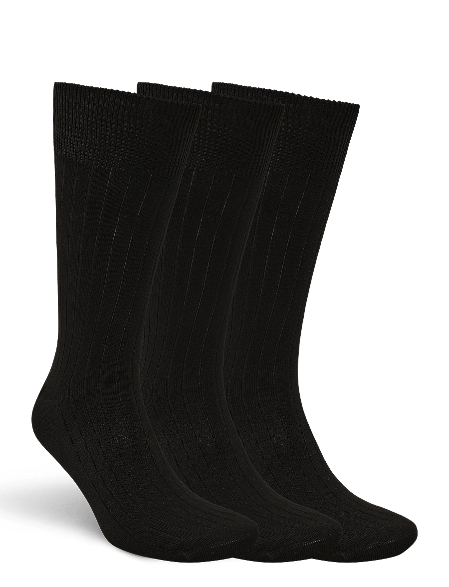 Polo Ralph Lauren - RAYON-3P TCH RBDR-CRW-3PK - crew socks - black - 1