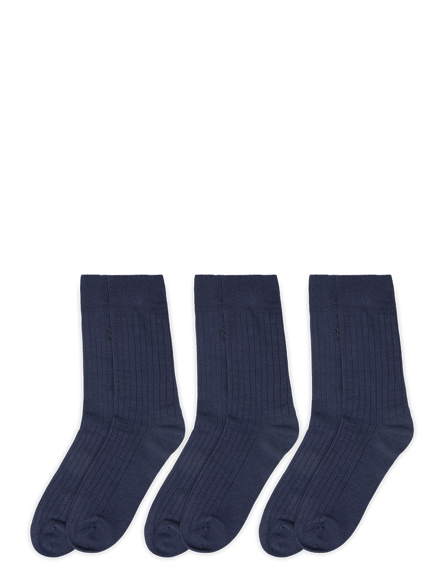 Polo Ralph Lauren - RAYON-3P TCH RBDR-CRW-3PK - crew socks - navy - 1