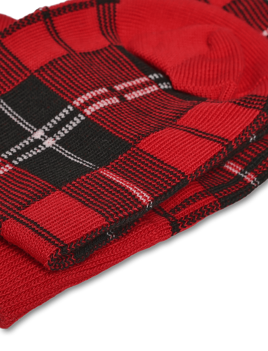 Polo Ralph Lauren - Plaid Cotton-Blend Trouser Sock 2-Pack - sokker - red - 2