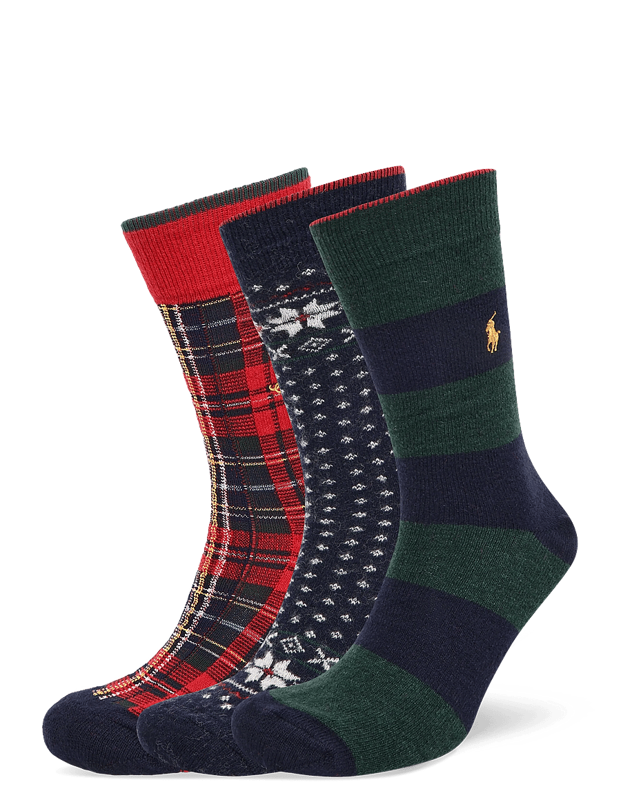 Polo Ralph Lauren - LAMBSWOOL BLEND-3P LWL NCGB-CRW-3PK - tennissocken - hunter multi - 0
