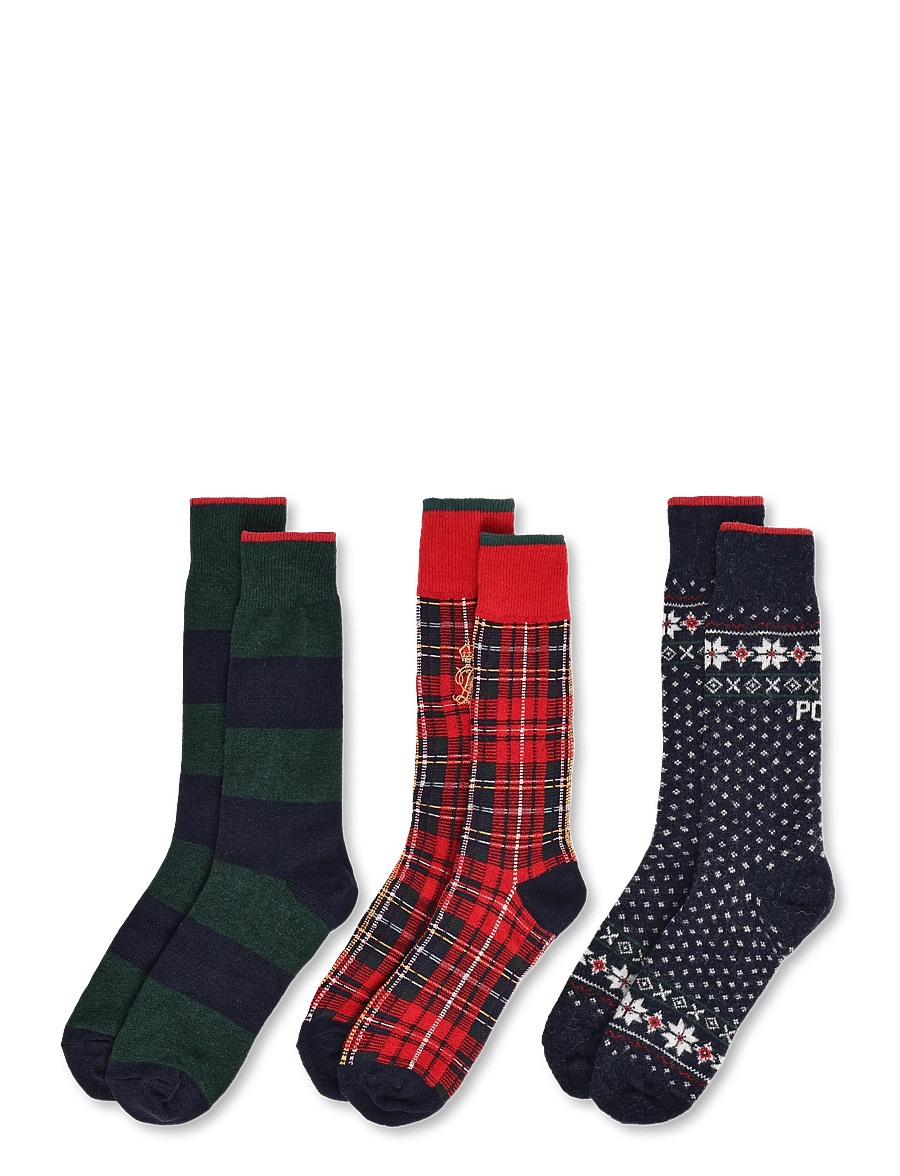 Polo Ralph Lauren - LAMBSWOOL BLEND-3P LWL NCGB-CRW-3PK - tennissocken - hunter multi - 1