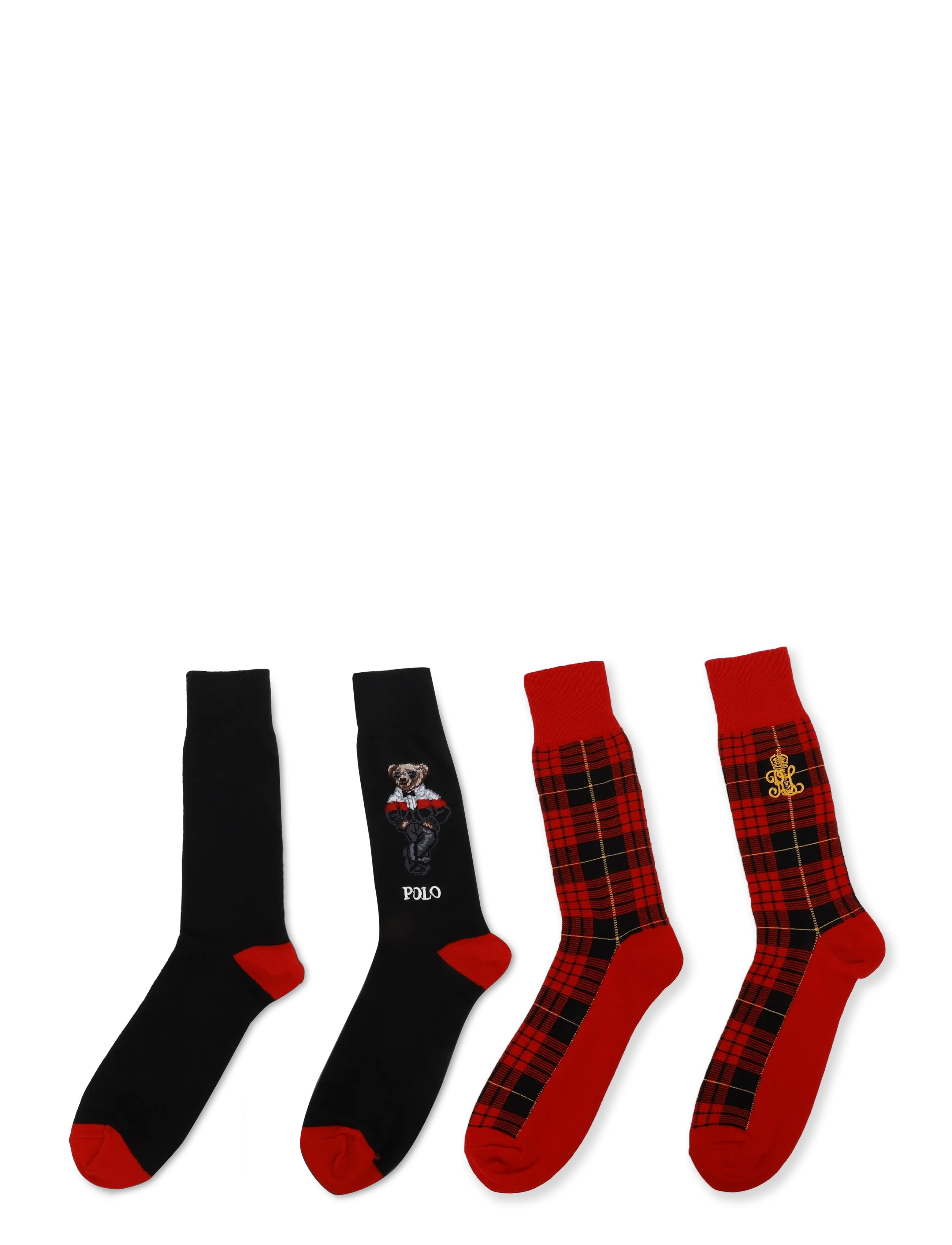 Polo Ralph Lauren - COMBED COTTON-2P CT RHBC-CRW-2PK - tennissocken - black red - 1