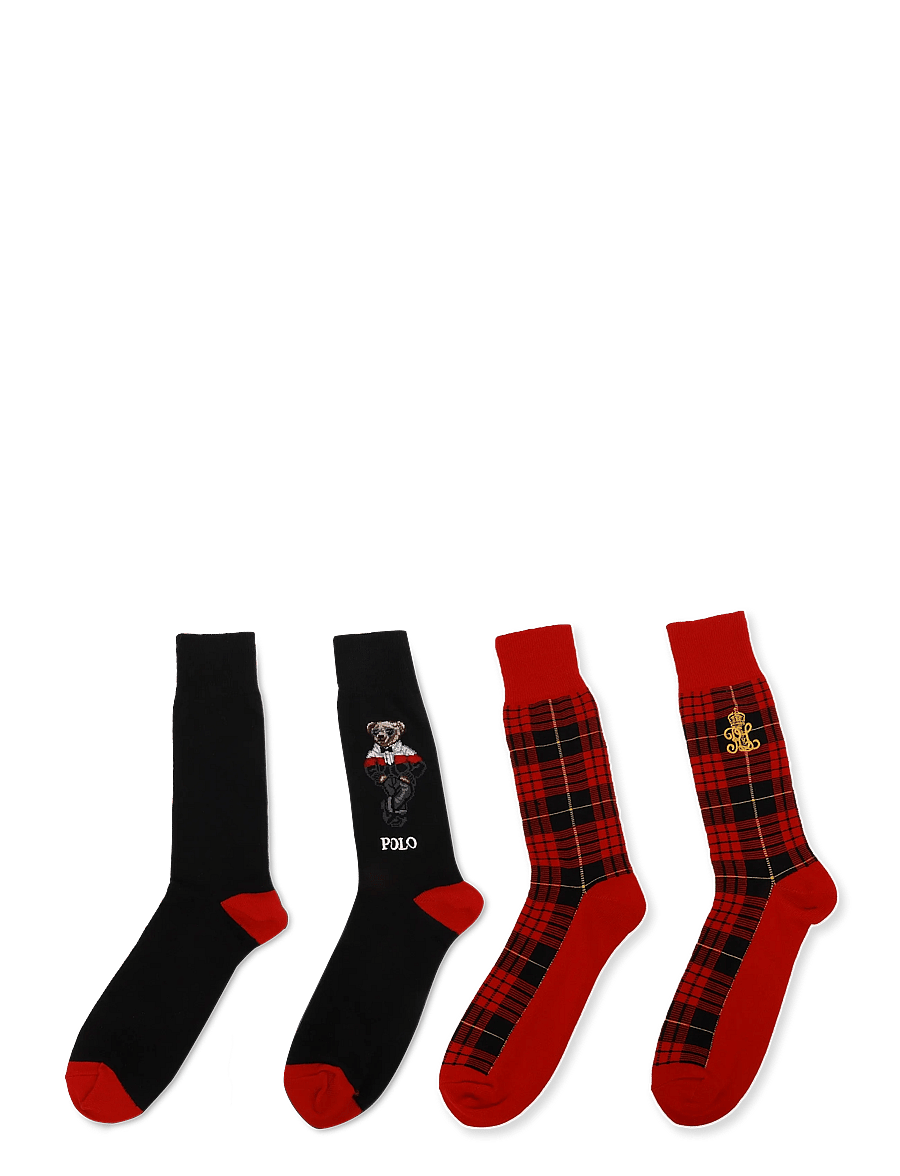 Polo Ralph Lauren - COMBED COTTON-2P CT RHBC-CRW-2PK - tennissocken - black red - 1