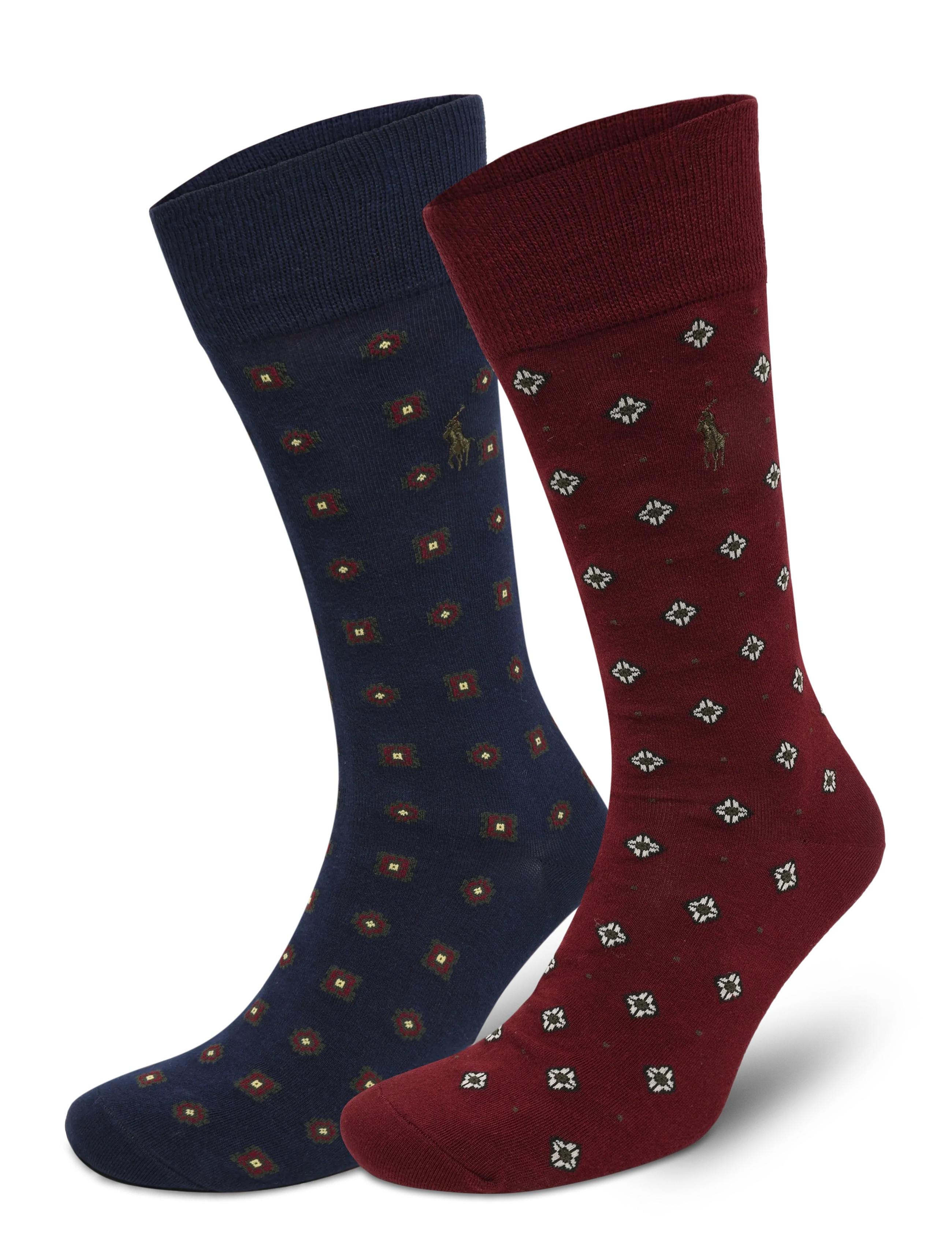 Polo Ralph Lauren BCI COTTON-2P CTN FLRD-CRW-2PK - Socken - NAVY WINE / navy