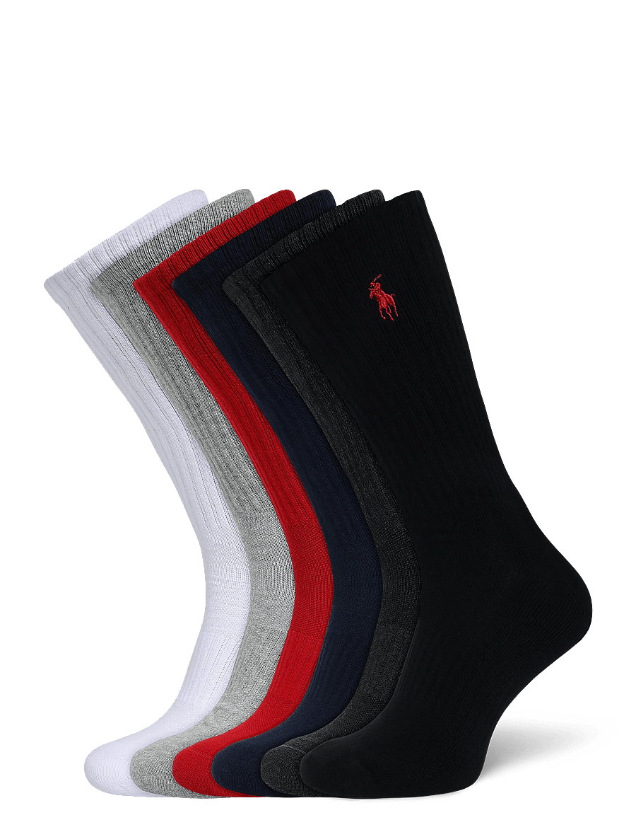 Polo Ralph Lauren - BCI COTTON-PRF CTN ICN-CRW-6PK - skarpety za kostkę - polo black multi - 0