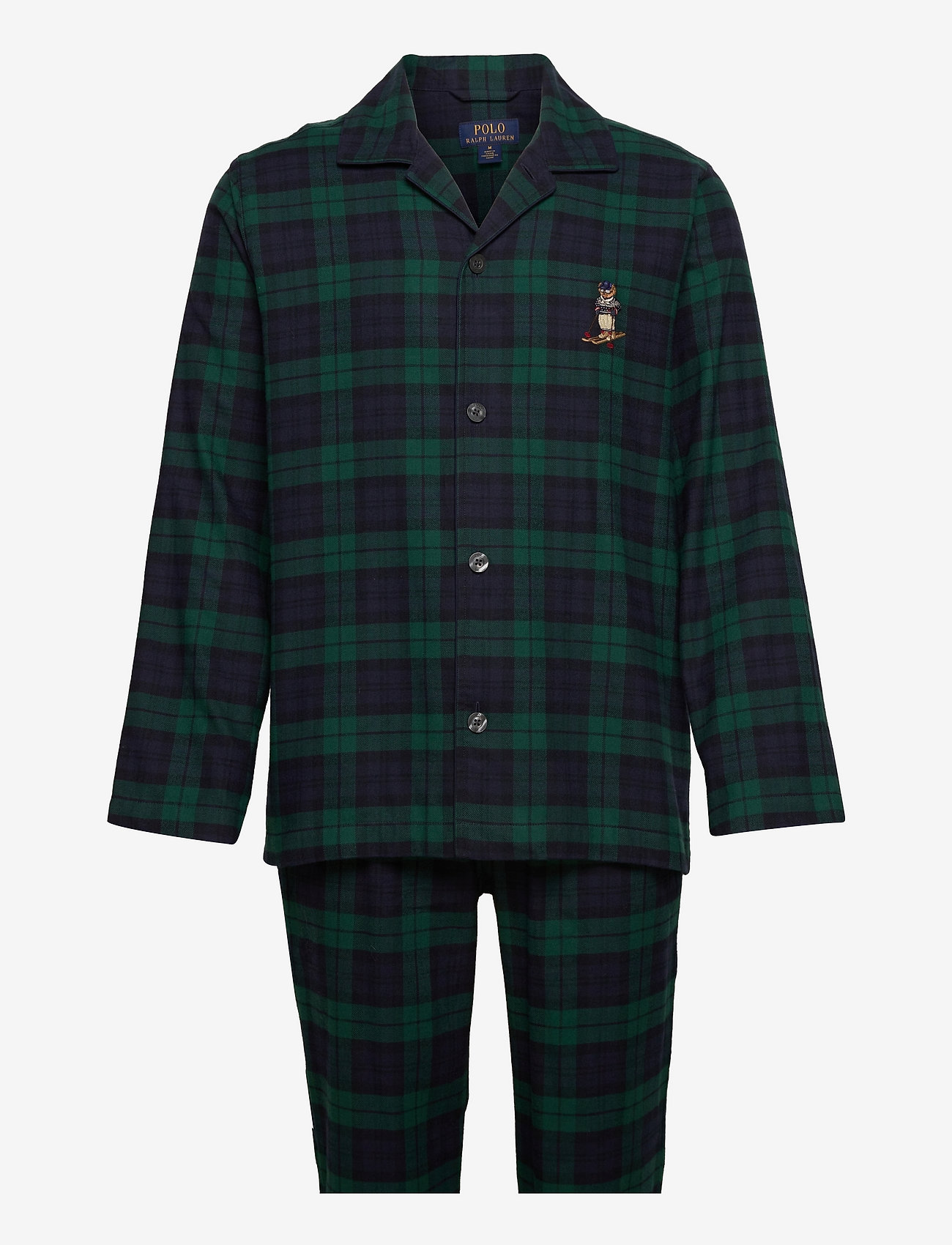 Polo Ralph Lauren - Plaid Flannel Sleep Set - black watch bear - 0