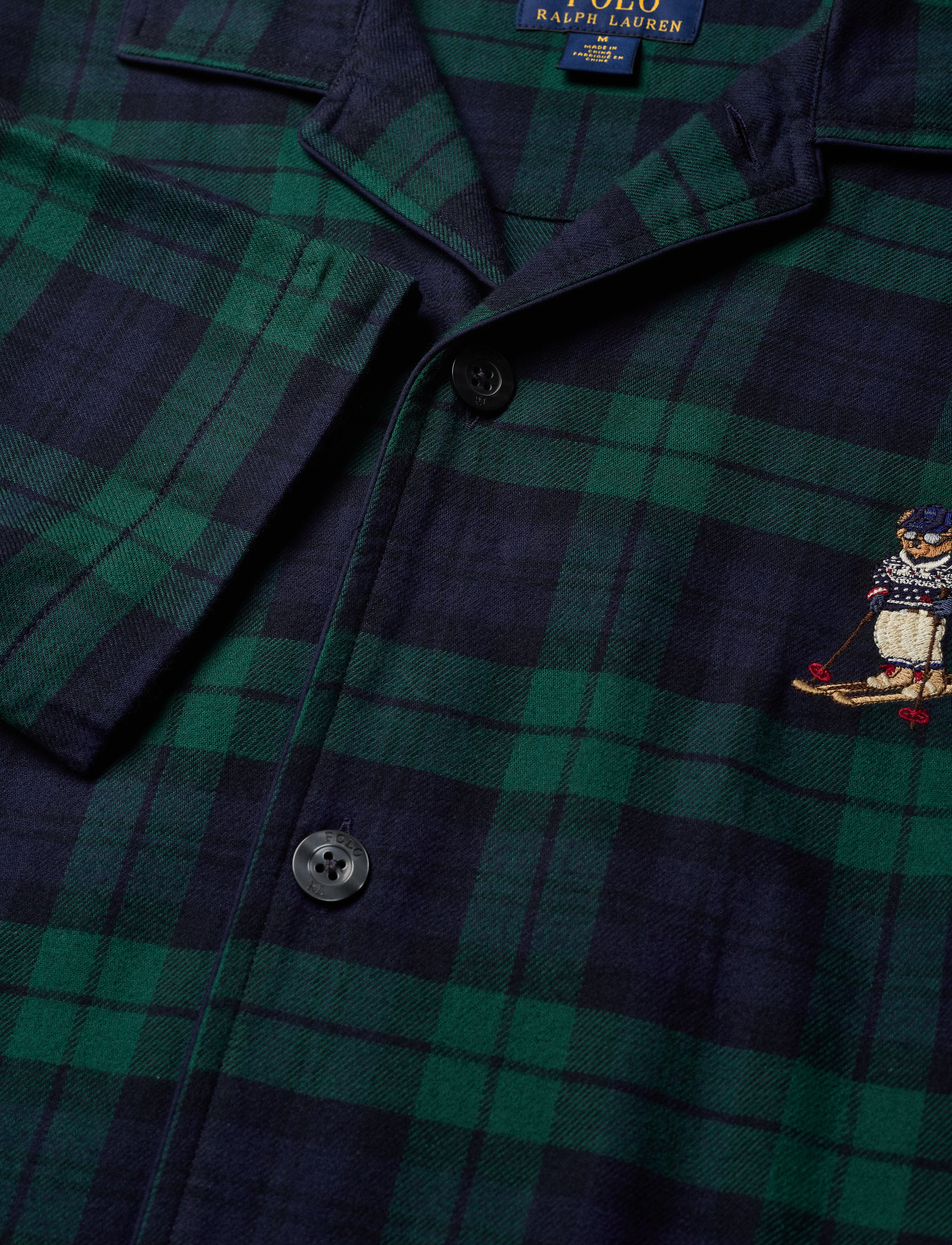 Polo Ralph Lauren - Plaid Flannel Sleep Set - black watch bear - 4