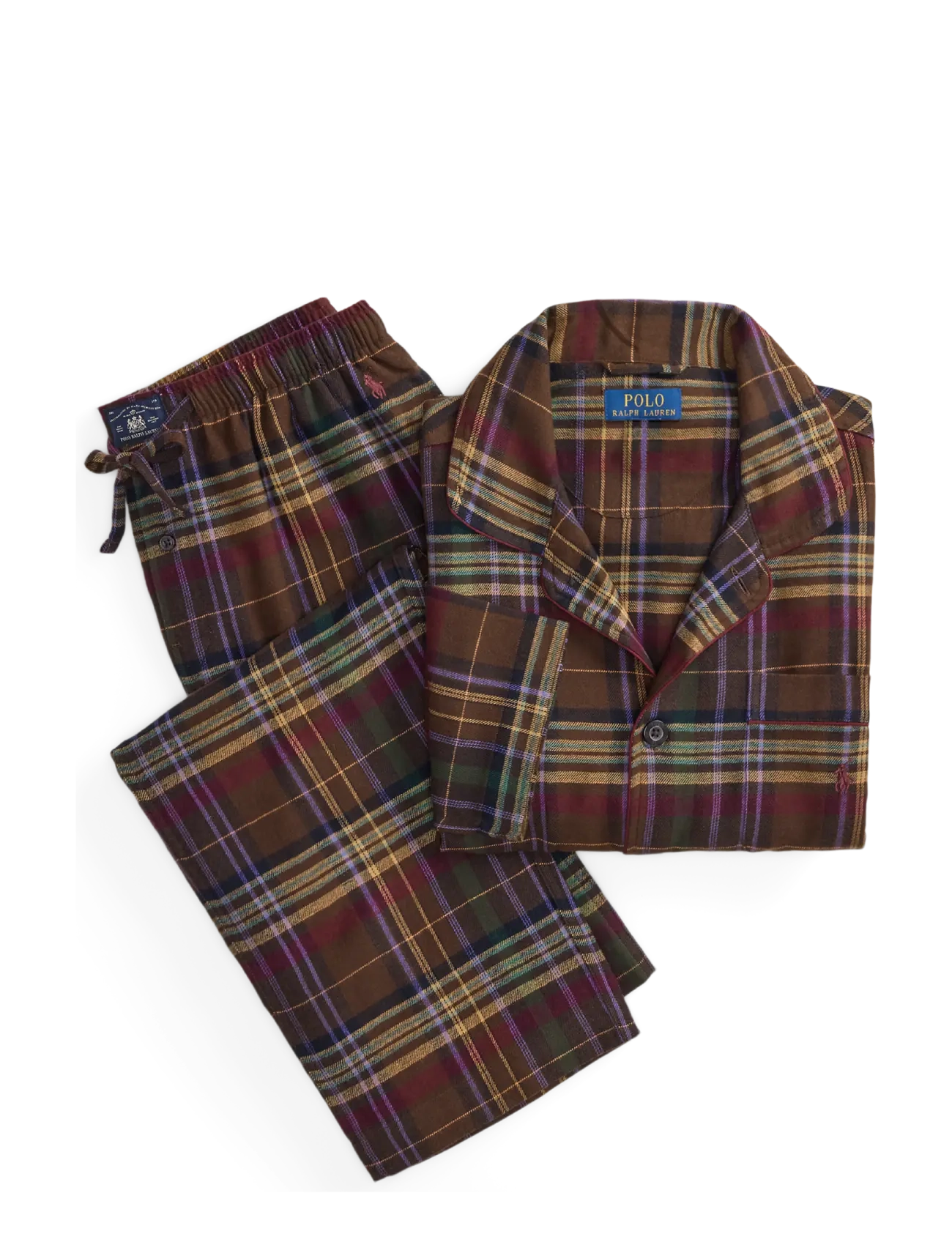 Polo Ralph Lauren Plaid Flannel Sleep Set - Brands A-Z - BROWN GREEN PLAID / brown