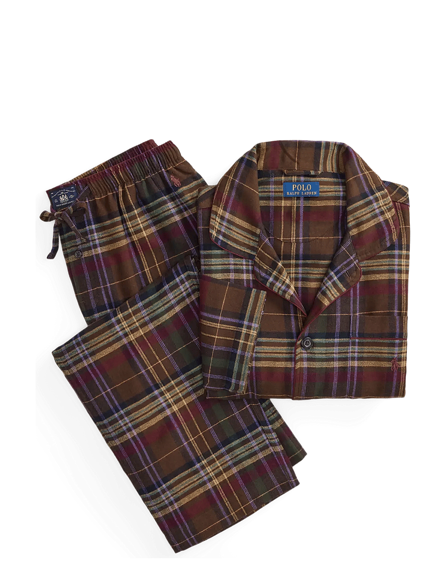 Polo Ralph Lauren - Plaid Flannel Sleep Set - pyjama sets - brown green plaid - 1