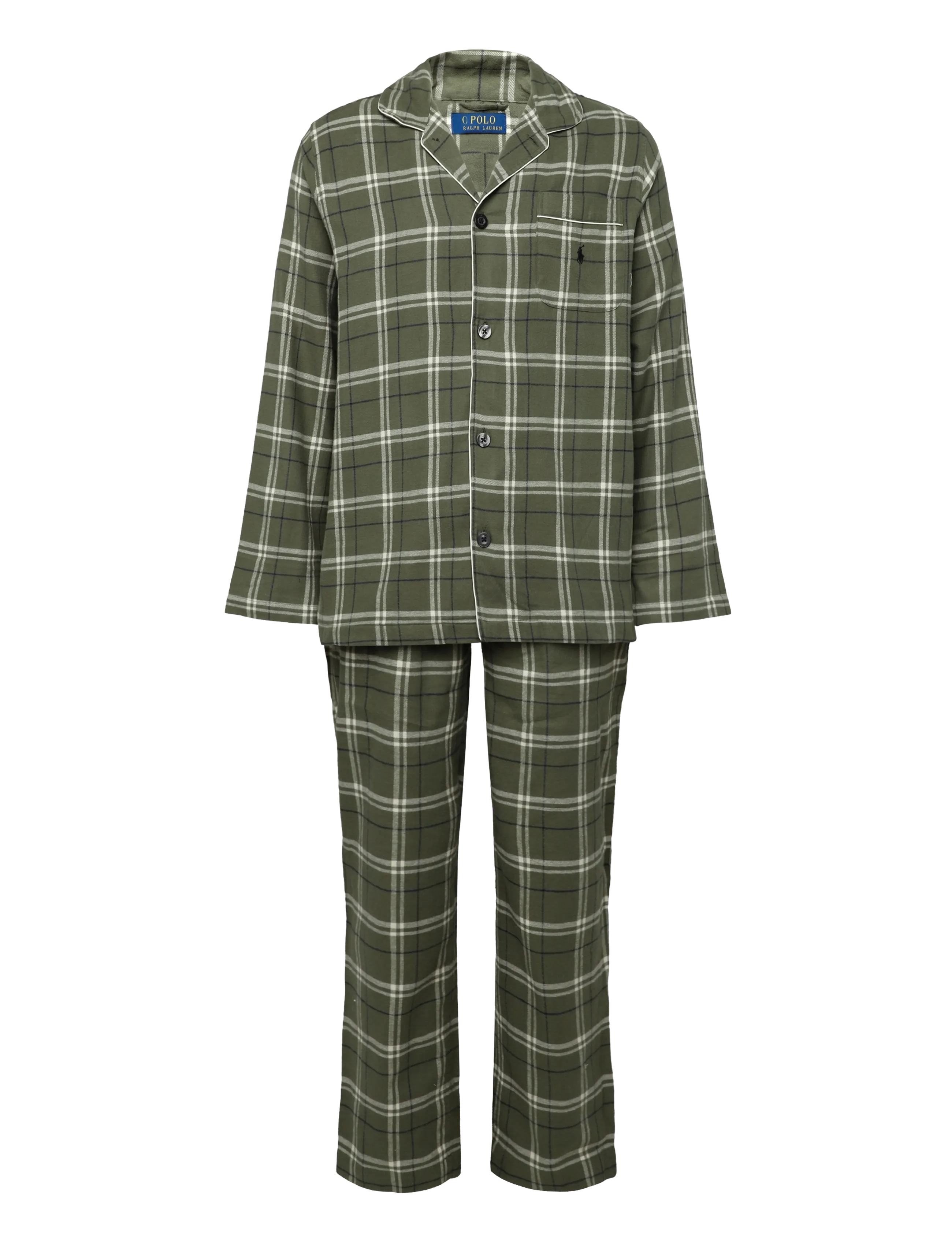 Polo Ralph Lauren Plaid Flannel Sleep Set - Pidžaamakomplektid - CRUISE OLIVE NAVY / khaki/green
