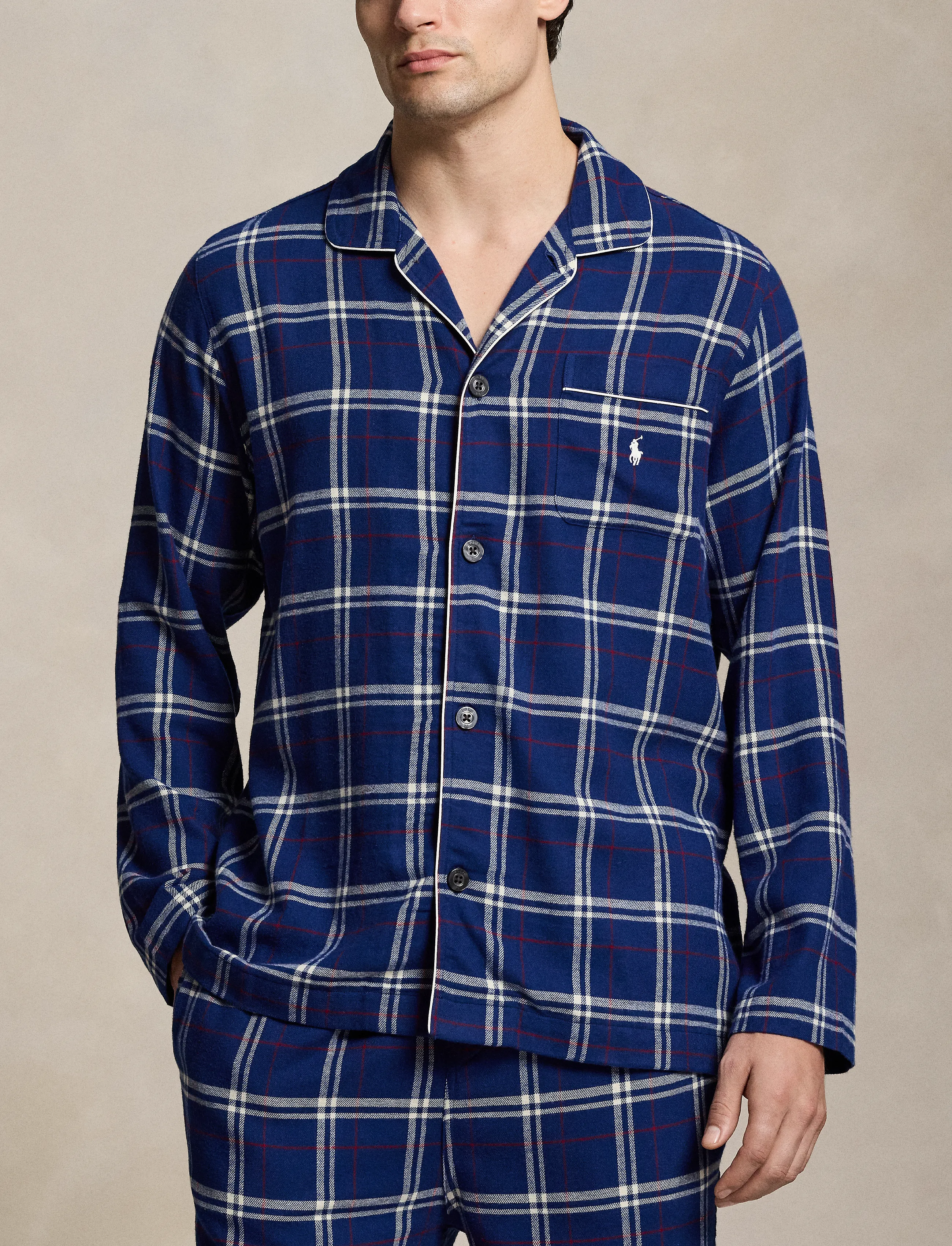 Polo Ralph Lauren - Plaid Flannel Sleep Set - pyjama sets - navy red white pl - 4