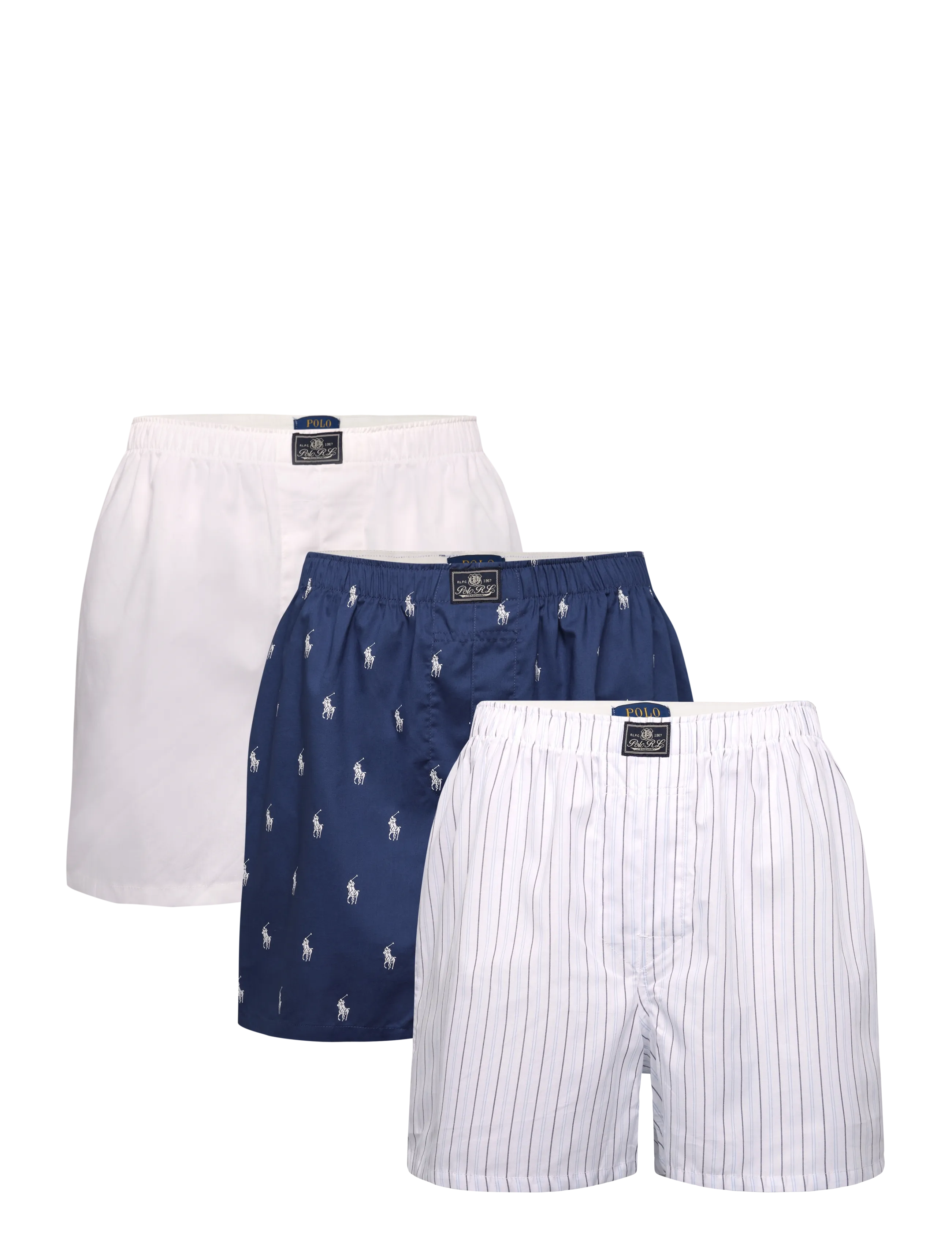 Polo Ralph Lauren Cotton Boxer 3-Pack - Polo Ralph Lauren - 3PK WHT BLU STP/L / white